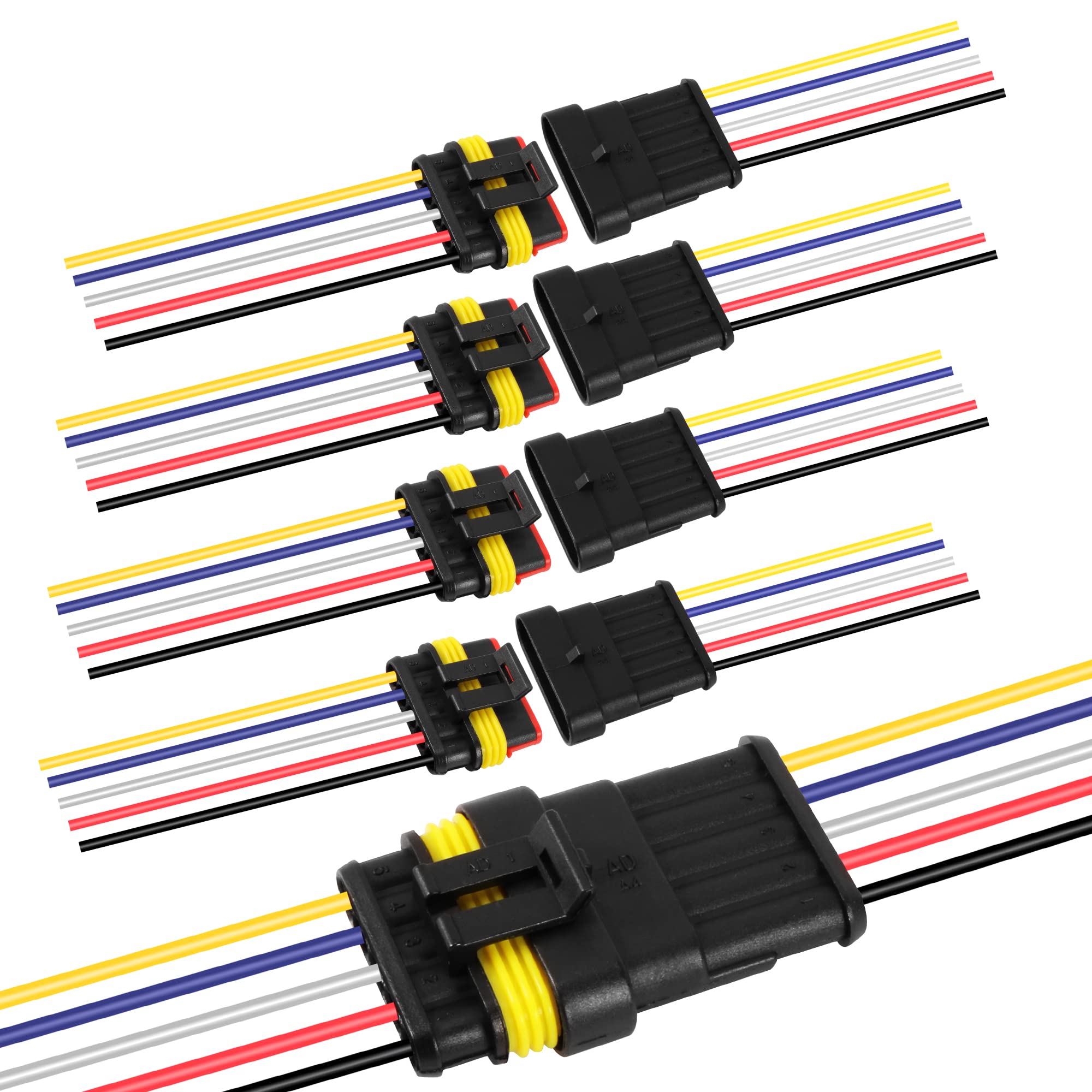 G 5 Pin Way Electrical Wire Connector Male Female Plug Socket Quick Disconnect Waterproof Plug Play For Car Truck Motorcycle Mar