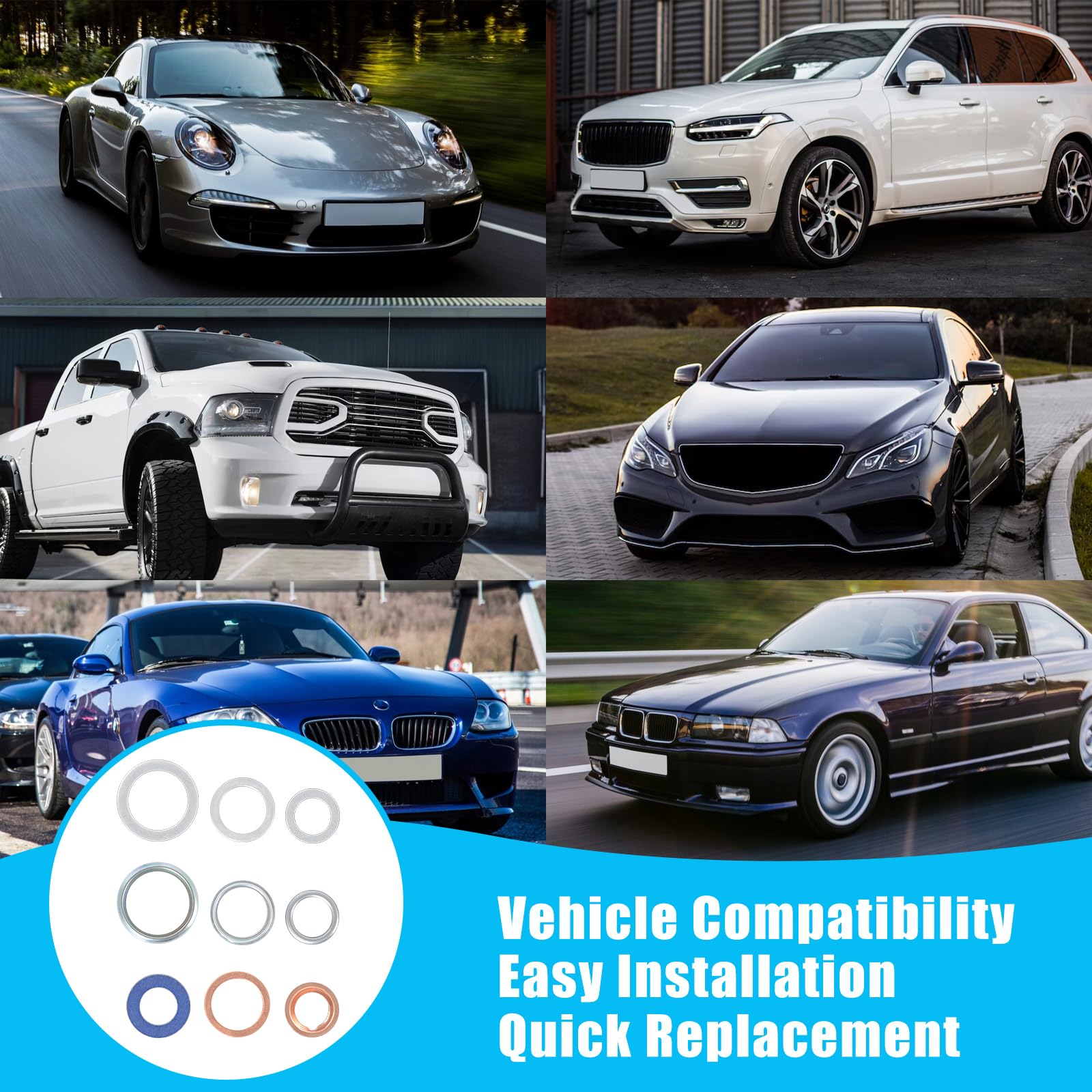 MAGICAVE 140PCS Premium Oil Drain Plug Gasket Assortment, Durable Oil Crush Washer Seals Kit, Compatible with Toyota, Honda, Sub