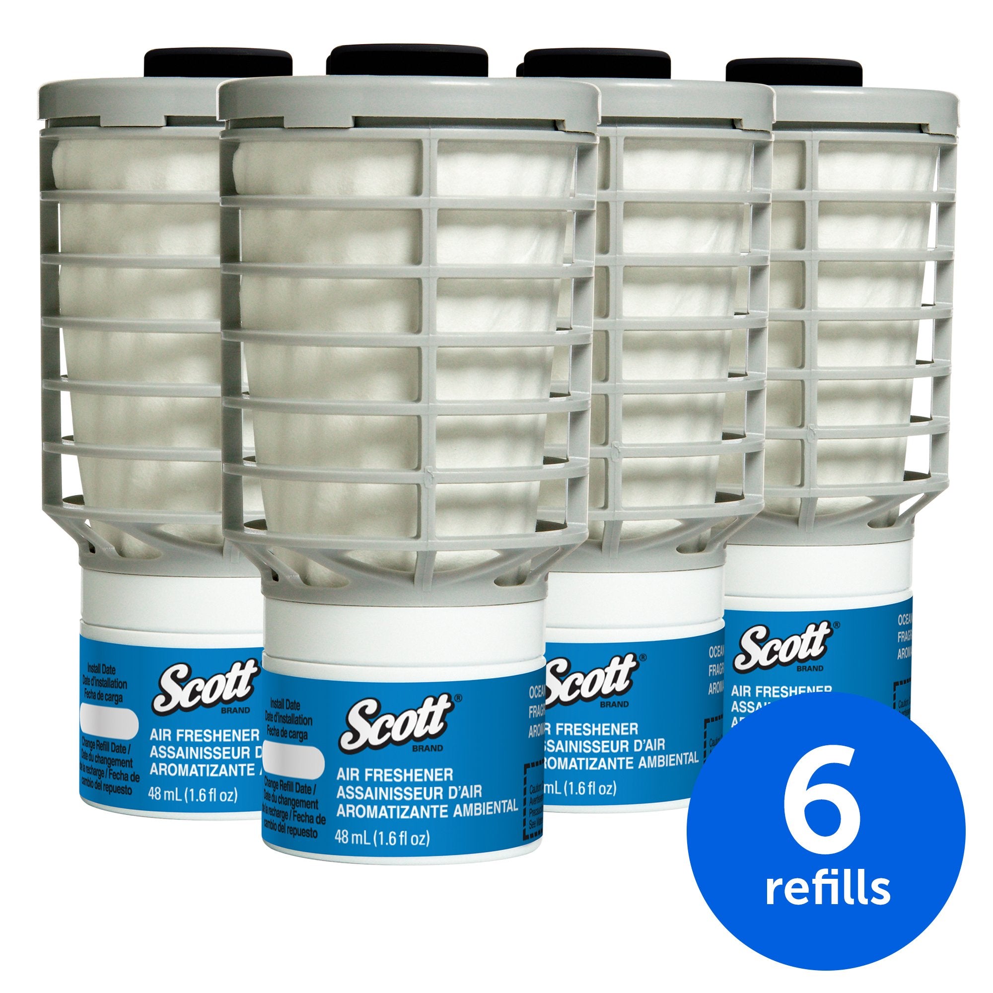 Scott Essential Air Freshener Refill (91072), Ocean, Automatic / Continuous Release, 6 Refills / Case