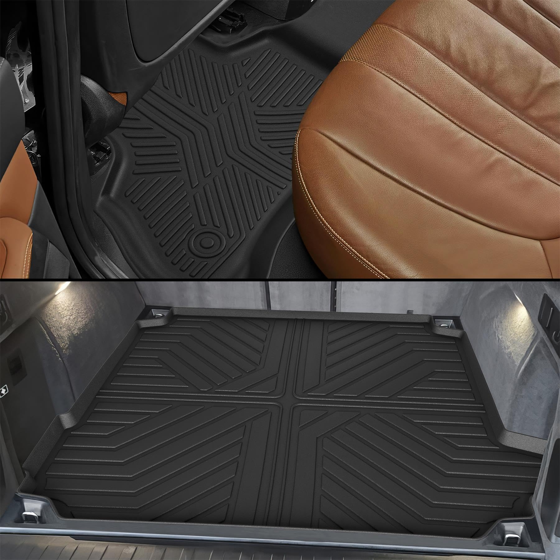 Karpal Floor Mats Fit For 2019-2025 Bmw X5 (G05), Custom Fit Tpe All Weather X5 Accessories 1St&2Nd Row &Trunk Mat Full Set Floo