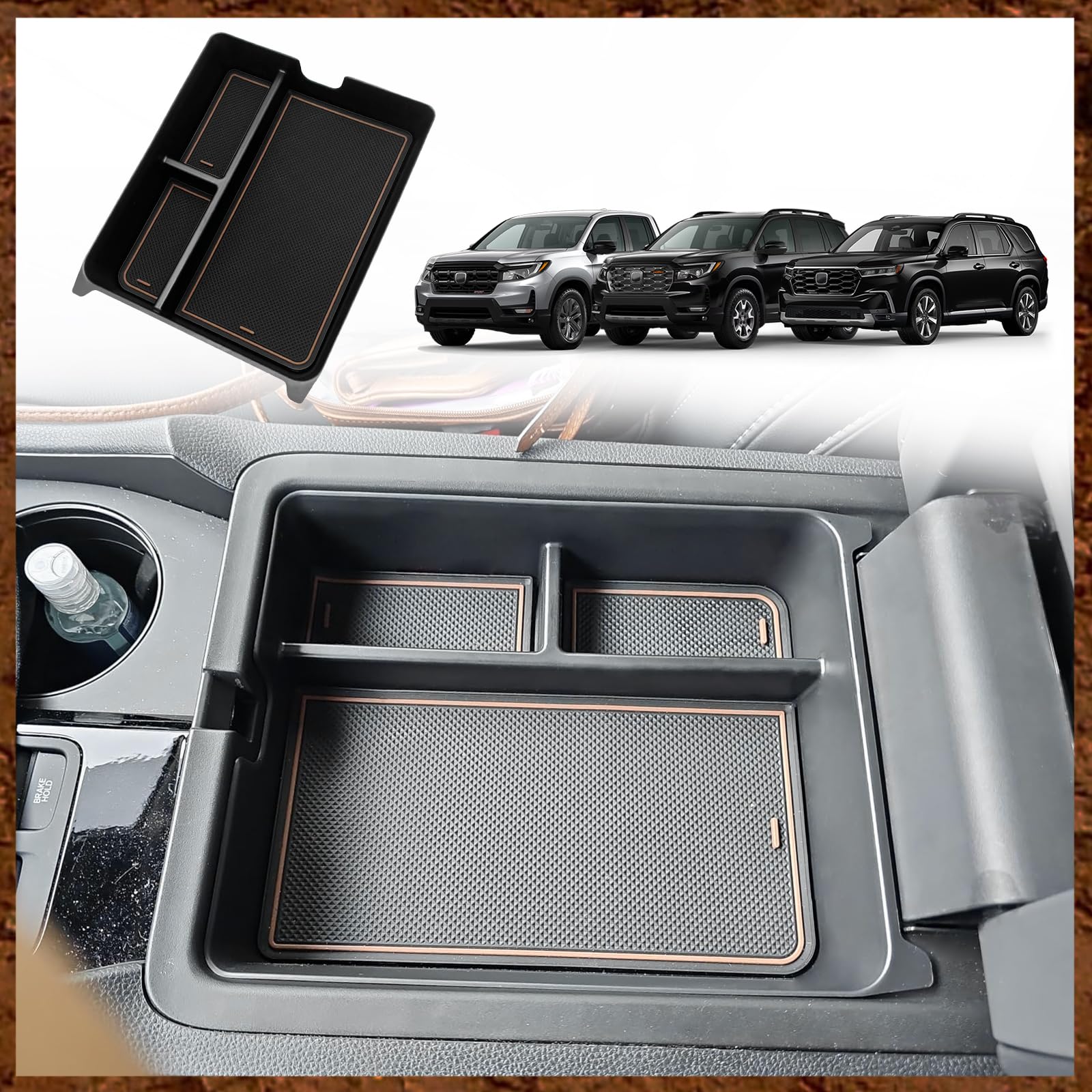 Muslogy Center Console Organizer Compatible With Honda Pilot 2023 2024 2025, 2024 Ridgeline/Passport Center Console Storage Box