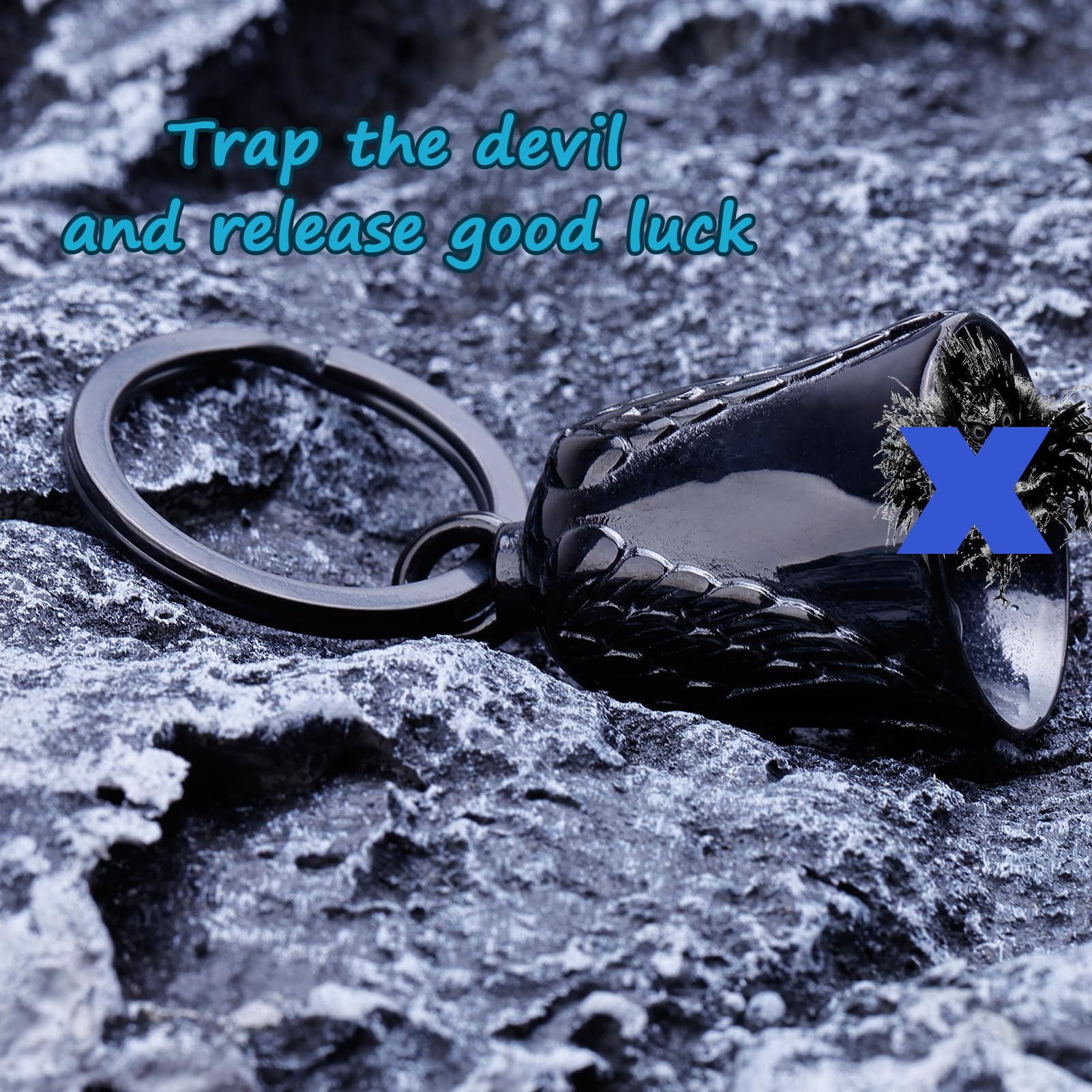 Felimai Motorcycle Bell - Motorcycle Bell Guardian Angel, Motorcycle The Evil Road Spirits Of The Road Will Be Trapped In The Bell (Black)