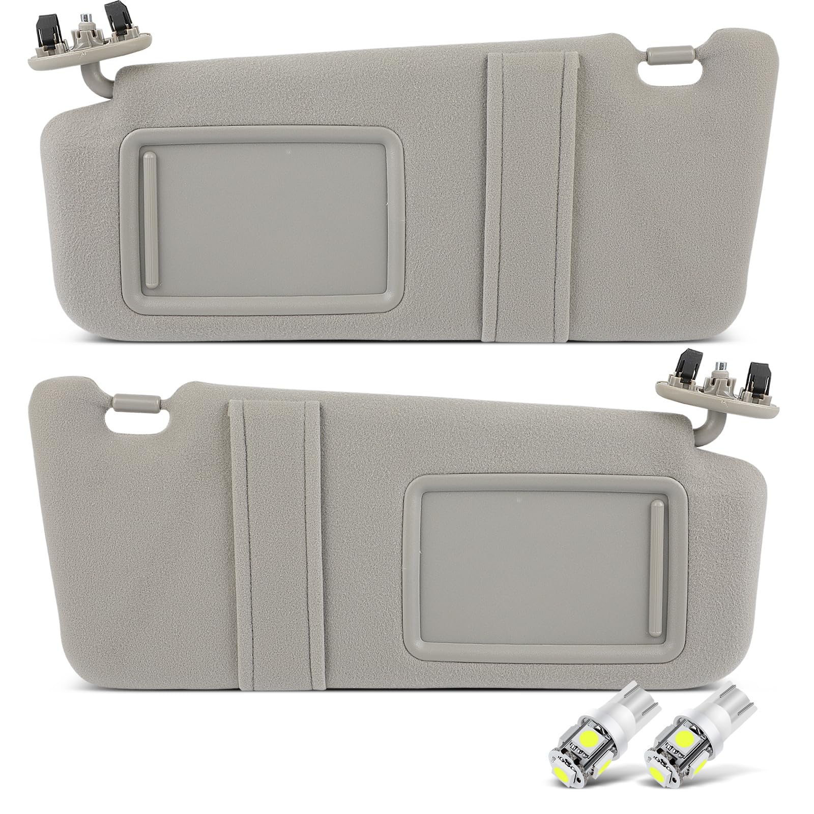 Scitoo Car Sun Visor Assbembly With Mirror Replacement For 2007-2011 For Toyota For Camry Gray Without Sunroof(Left Driver & Rig