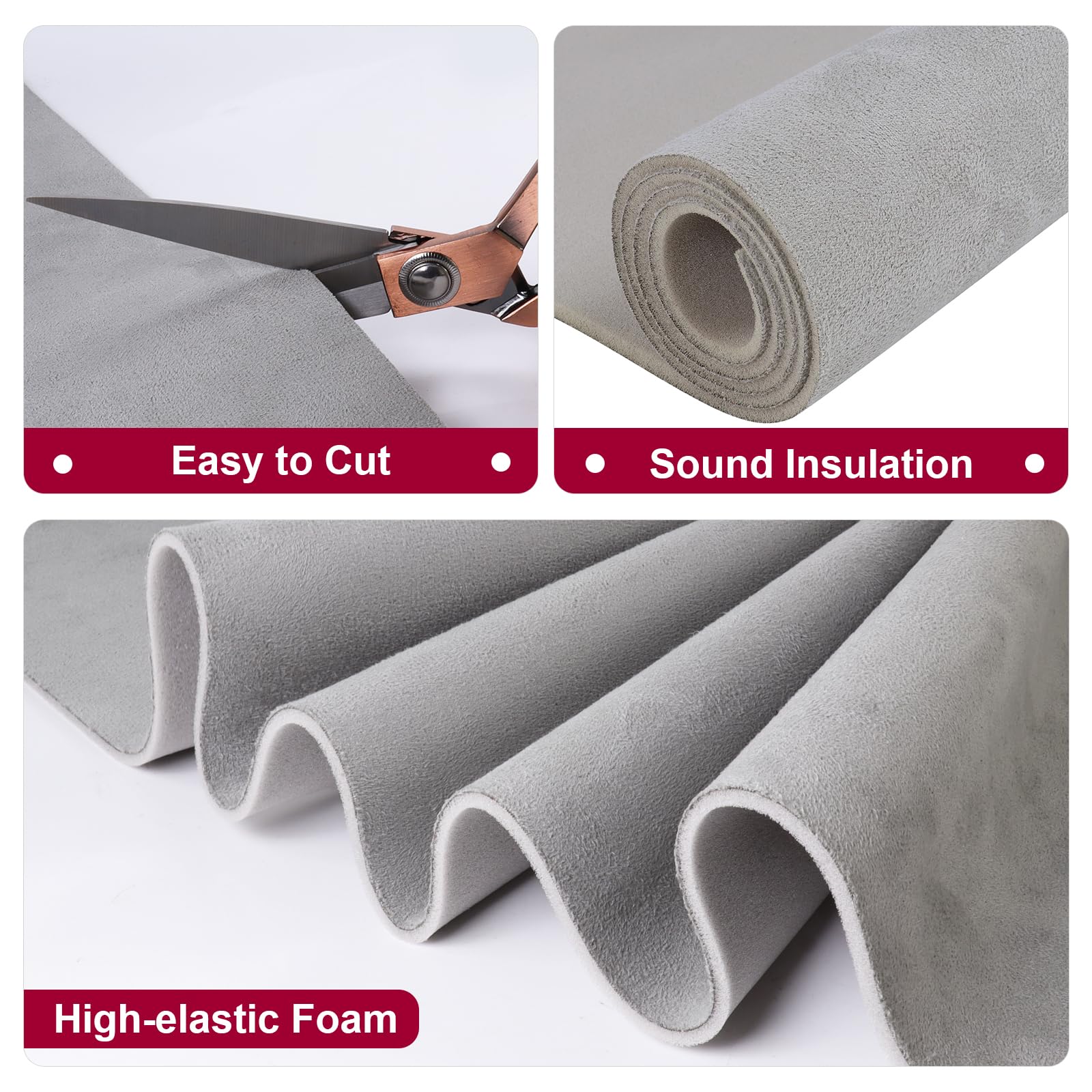Car Elements Suede Headliner Fabric With Foam Backing 60'' W  120'' L Auto Suede Headliner Material Car Roof Upholstery Fabric F