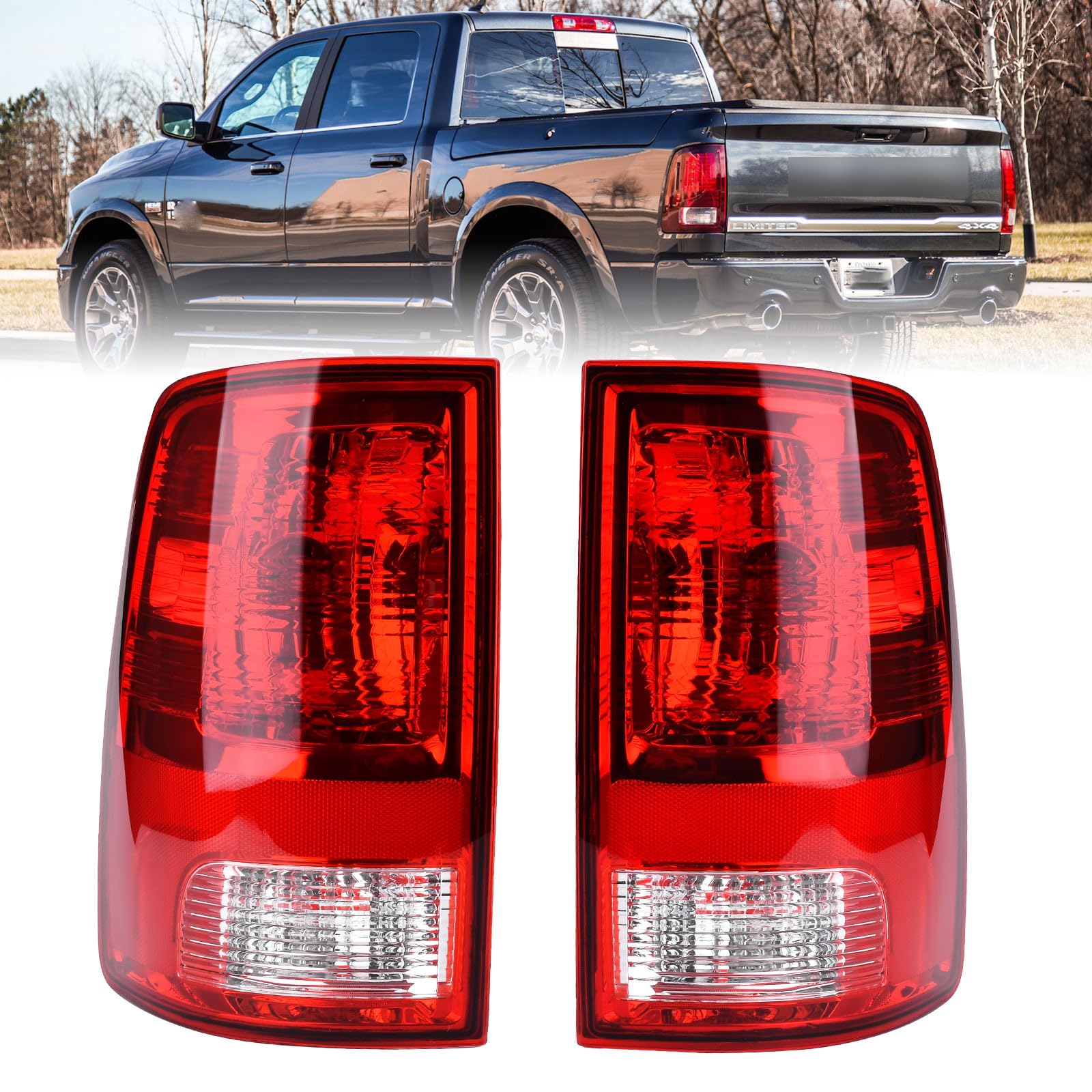 Nakuuly Tail Lights Rear Lamp Compatible With 2009-2018 Dodge Ram 1500 2500 3500 Pickup Driver And Passenger Side Taillights Bra