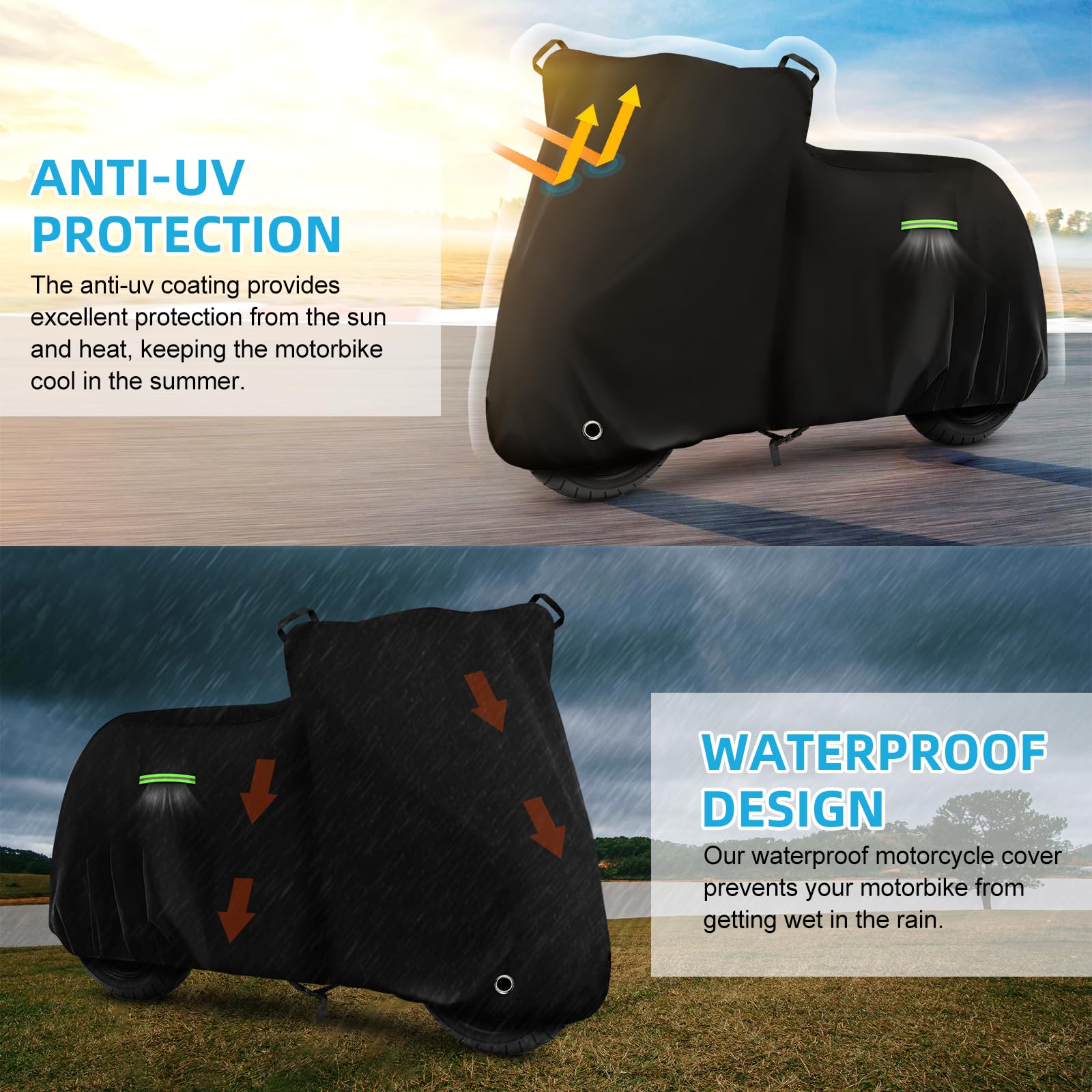 Motorcycle Cover Waterproof for Honda Grom MSX125/Navi/Monkey/2022 Benelli 135/2023 Grom, Heavy Duty Outdoor Sun UV Rain Dust Al