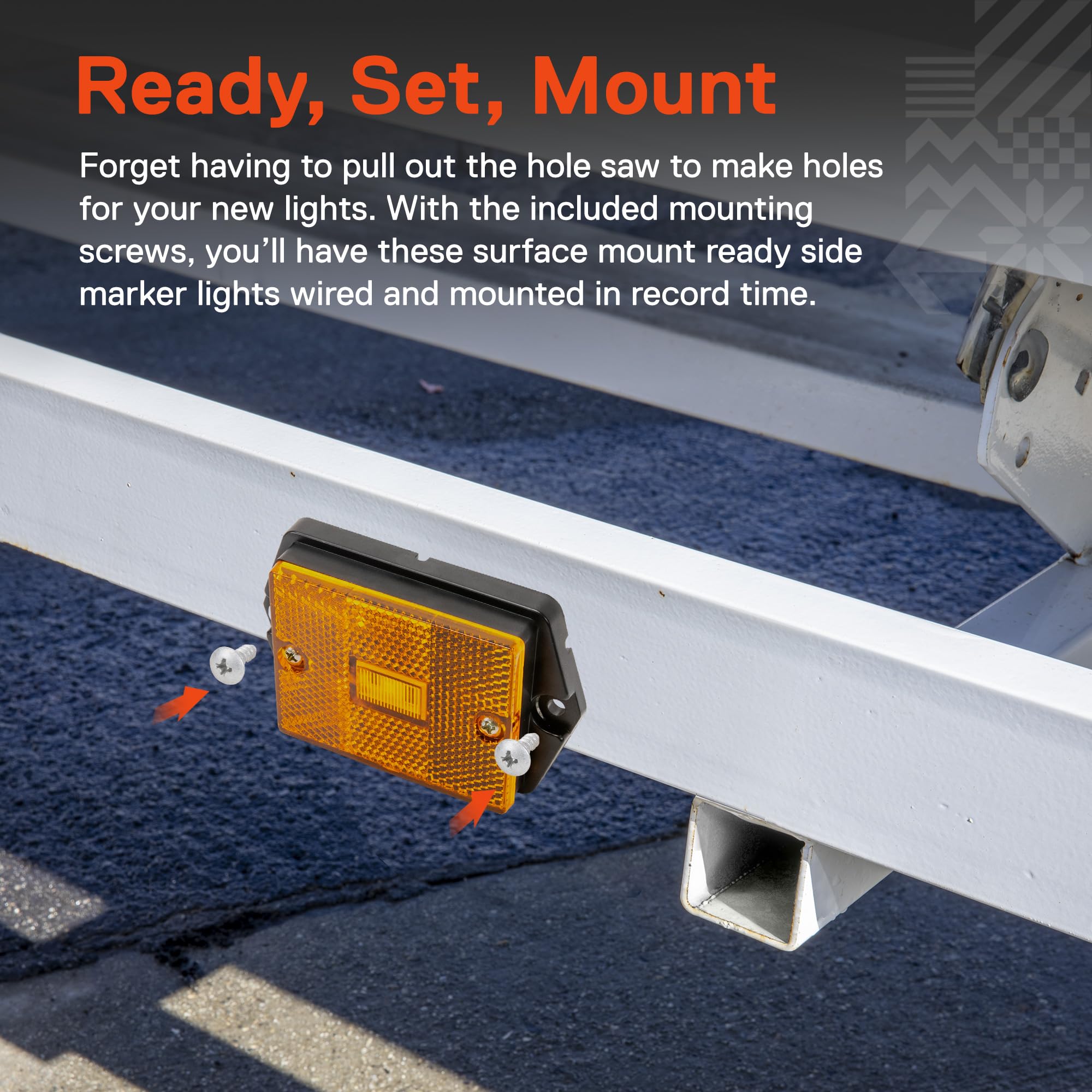 True Mods 4Pc 2X3 3X2 Inch Amber Led Surface Mount Side Marker Light [Dot Fmvss-108] [Sae Ap2] [Ip67 Waterproof] [Integrated Ref