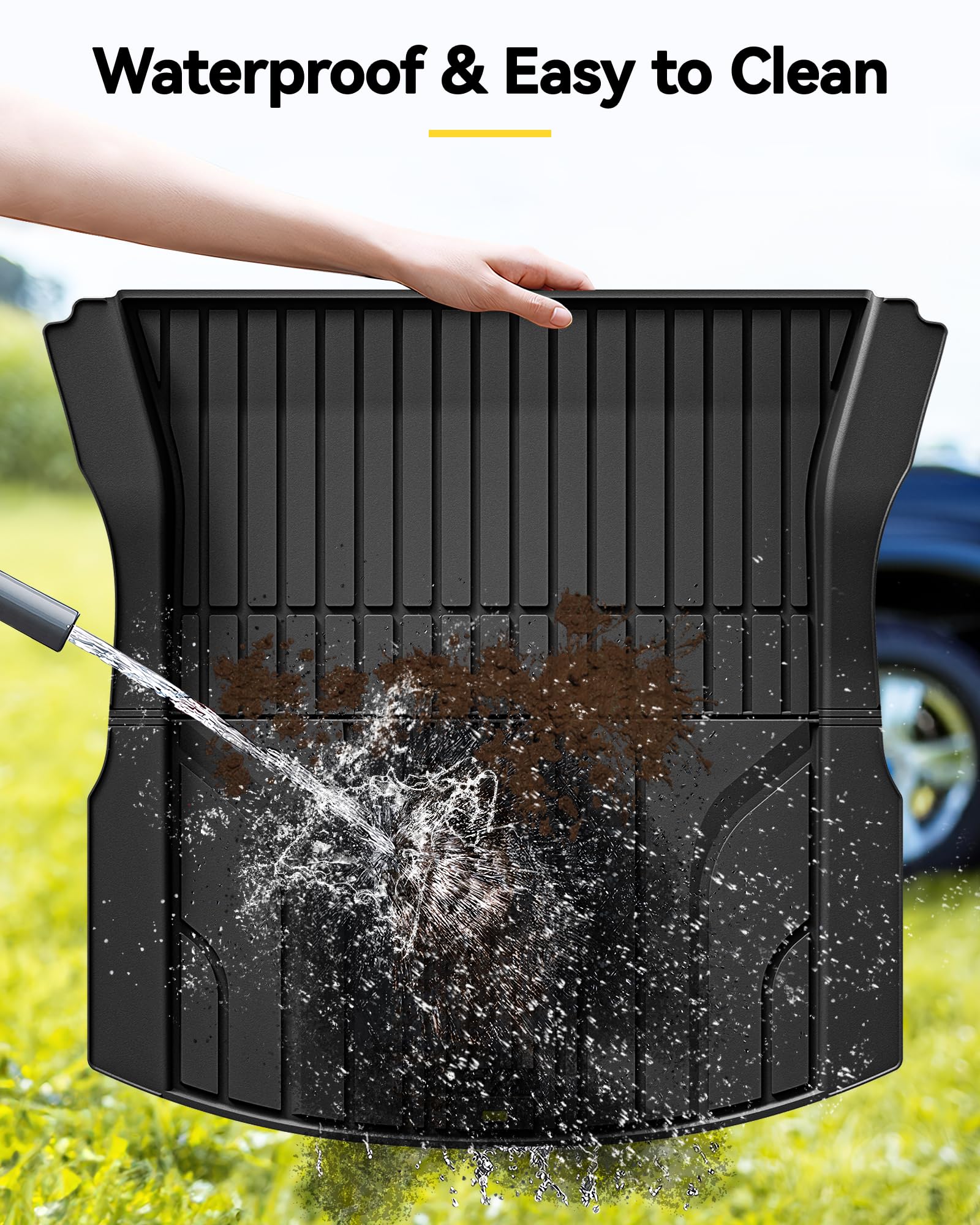 3W Cargo Liner Compatible For Tesla Model 3 2024 Trunk Mat, All Weather Protection Waterproof Bed Mat, Custom Fit Tpe Cargo Tesl