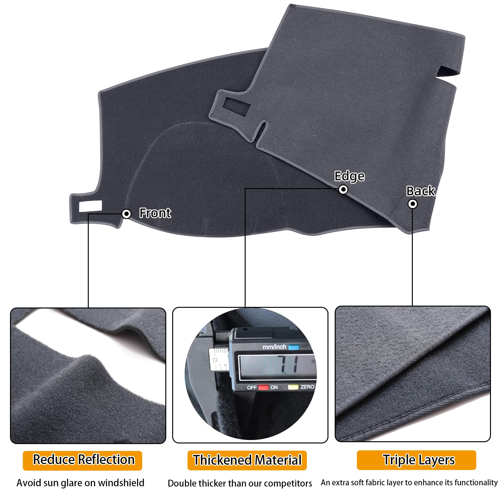 Blibliunit Dash Board Cover Fit For 2019 2020 2021 Chevrolet Chevy Silverado 1500 2500 3500, Gmc Sierra 1501 Dashboard Cover Mat