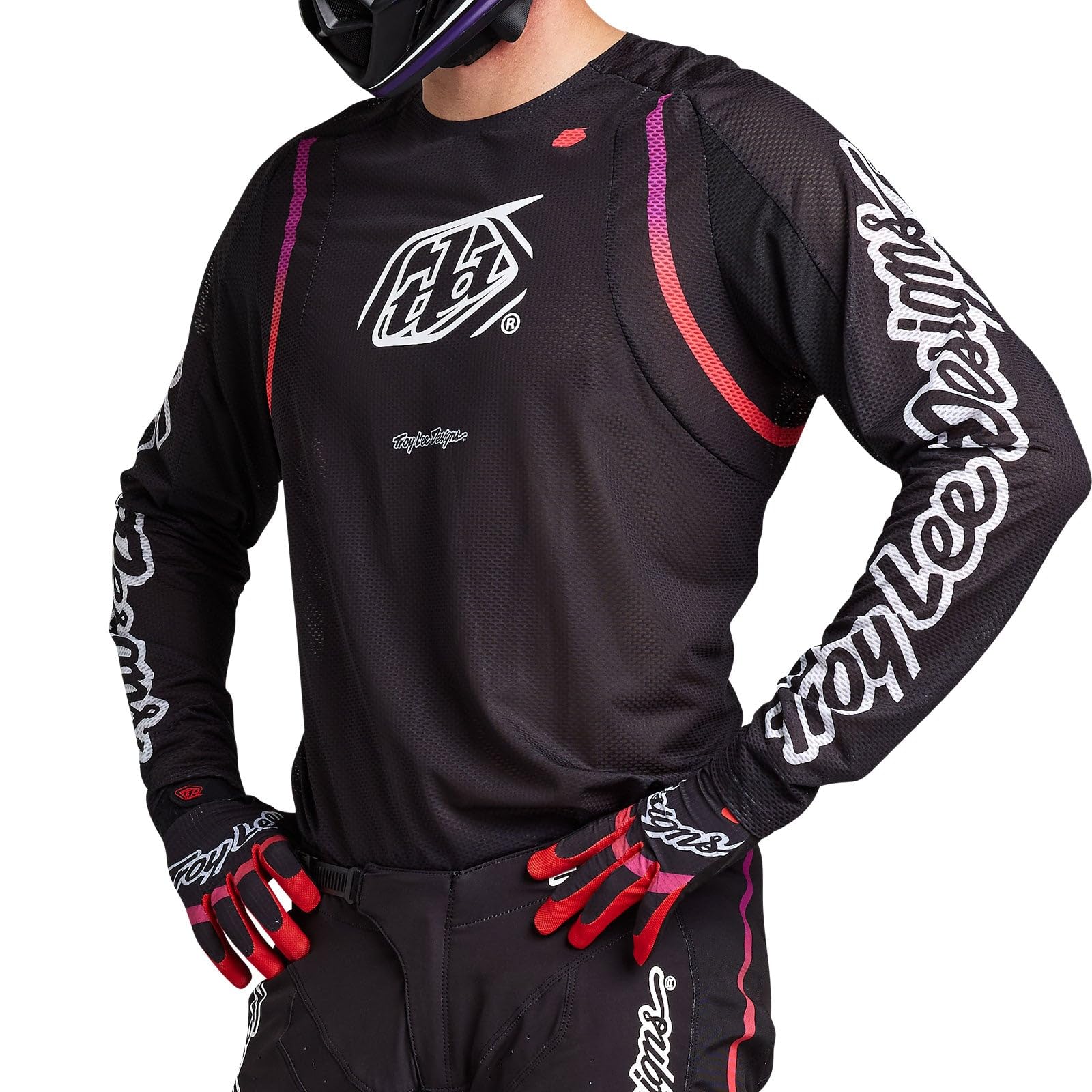 Troy Lee Designs SE Pro Air Adult Moto Jersey, Pinned Black, Small