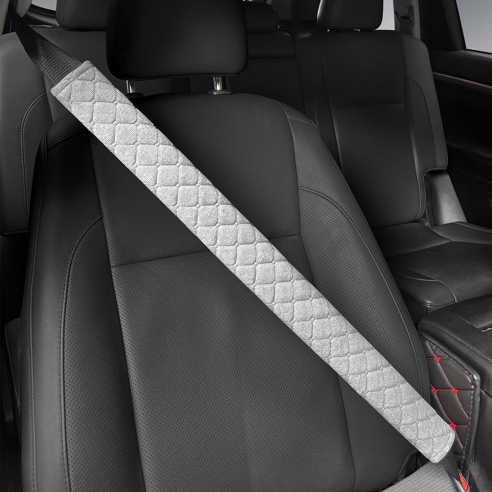Surpassme Car Seat Belt Pads Cover, 1 Pc 25.5In Extra Length Seat Belt Shoulder Strap Covers Protector To Release Stress To Neck