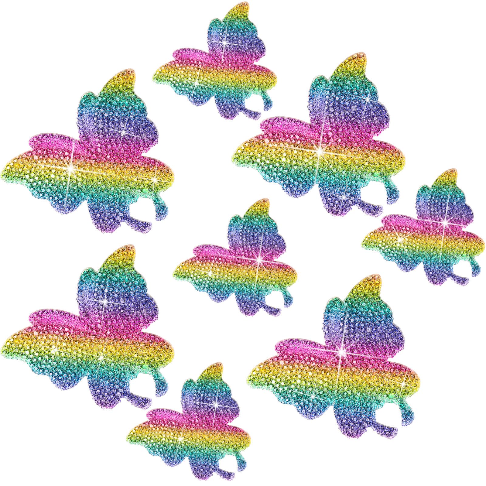 Frienda 8 Pcs Bling Butterfly Car Decals Women Crystal Rhinestone Shiny Butterfly Stickers Accessories For Car Body Bumper Windo