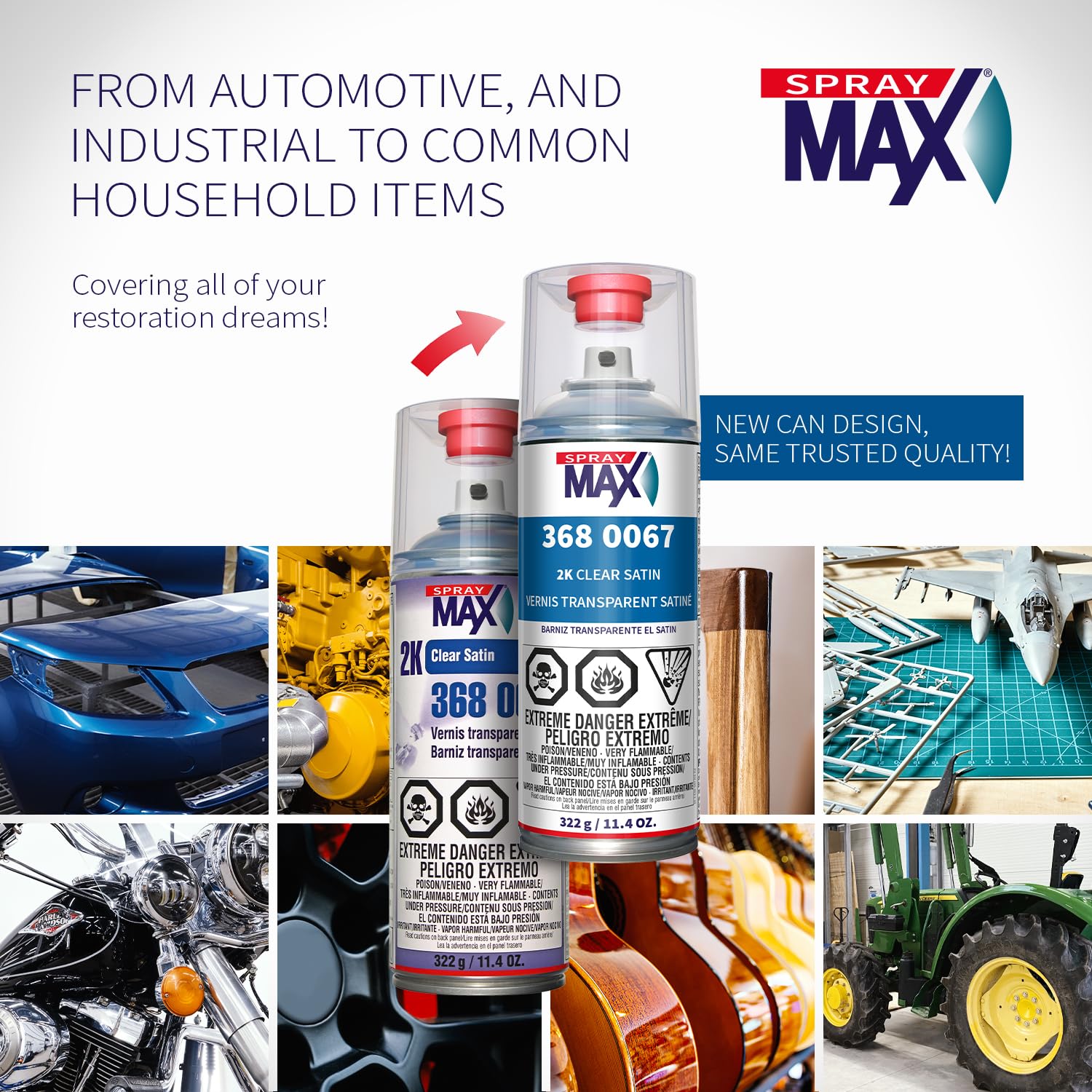 Spray Max 2K 368-0067 Clear Satin Finish, 11.4 Oz