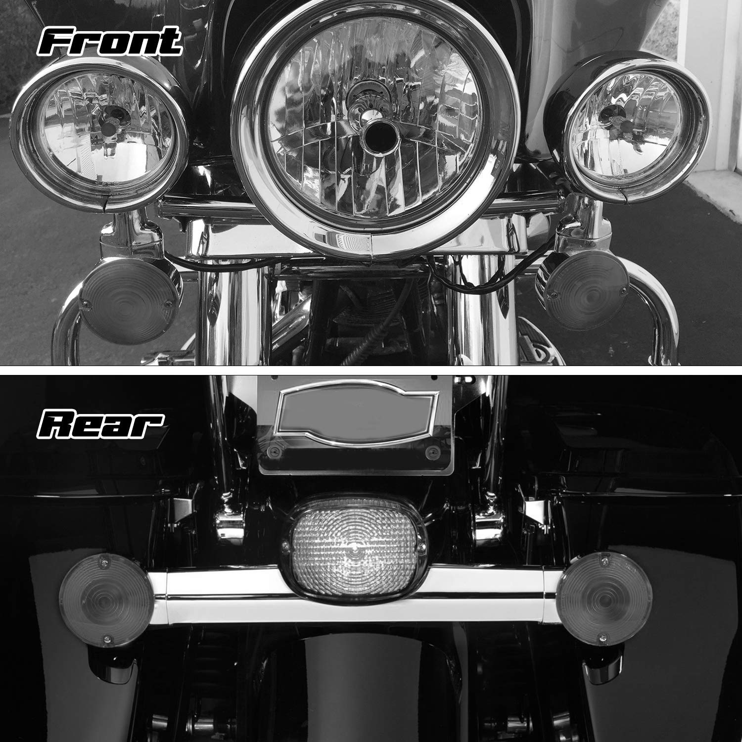 NTHREEAUTO 3 1/4 Inch Flat Smoked LED Turn Signal Lens Cover Compatible with Harley Electra Glides Road King Touring Road Glide