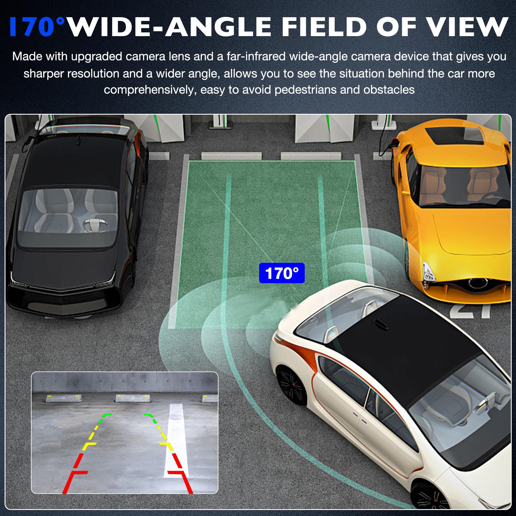 Backup Camera, Compatible With 2012 2013 Hyundai Elantra L Gl Gls Limited Sedan 4-Door 1.8L L4, Safety Reversing Parking Assist