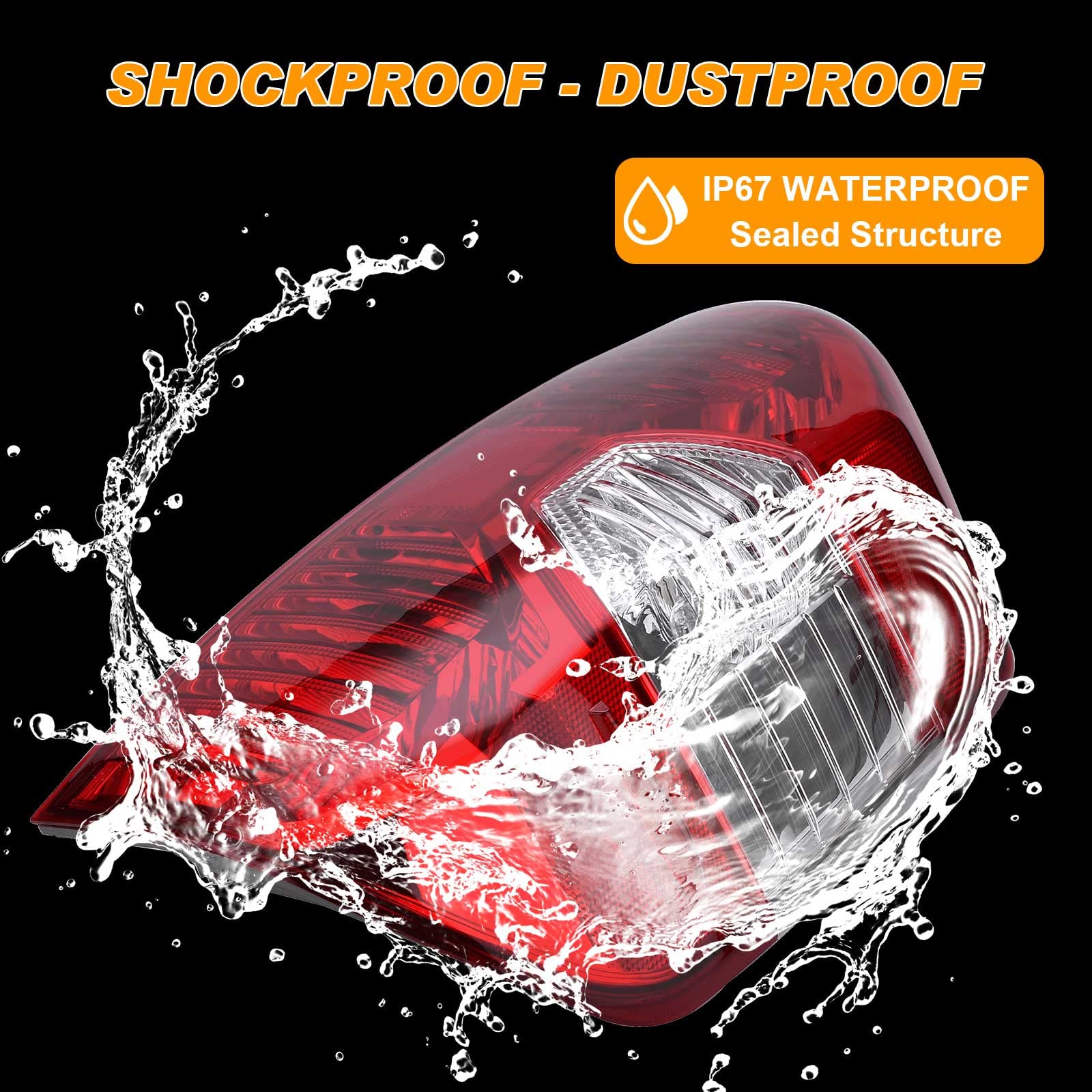 Nakuuly Tail Light for Toyota Tundra 2014-2021, Right Passenger Side, Black Taillight Assembly without Bulb, Replace# 81550-0C100