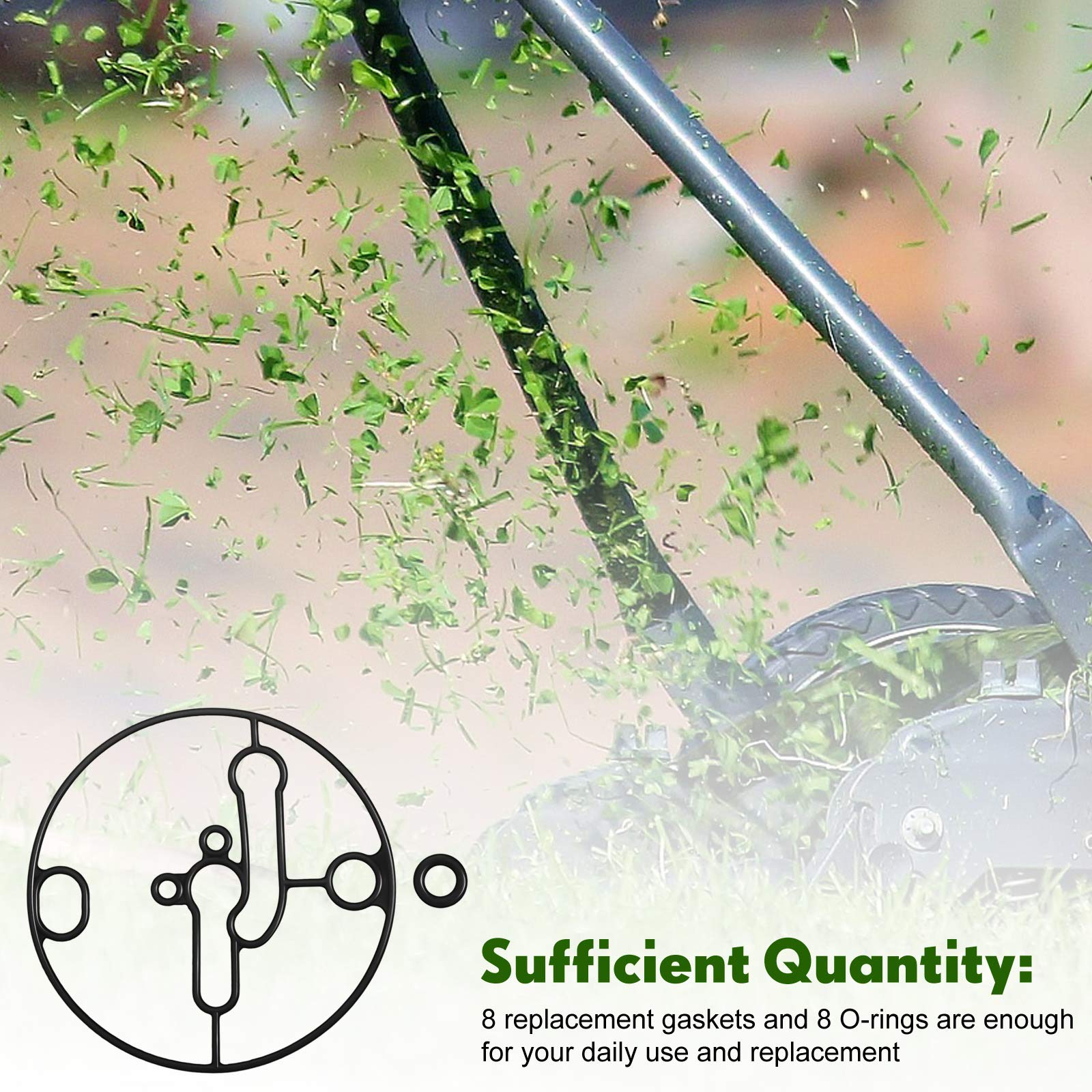 8 Sets Bowl Gasket For 698781 Float Bowl Gasket Replacement Part Including 8 Pieces 698781 Bowl Gaskets And 8 Pieces Seals O-Ring Compatible With Nikki Carburetor Troy-Bilt Toro Lawn Mowers (Black)