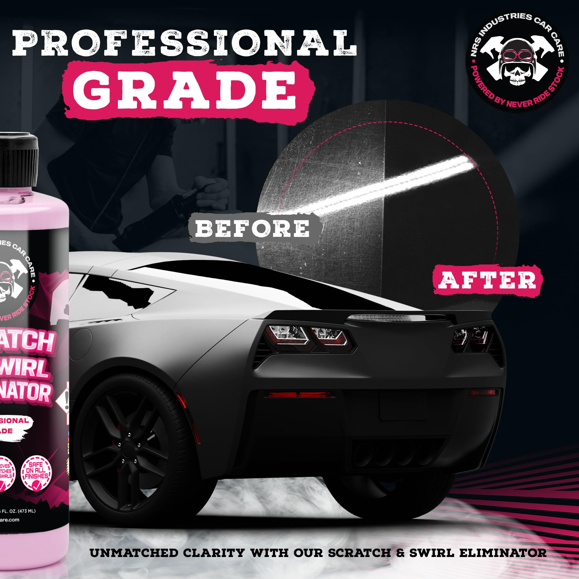 Scratch & Swirl Remover for Cars - Professional Car Scratch Repair & Car Scratch Remover - Safe for All Finishes - Easy Use - No