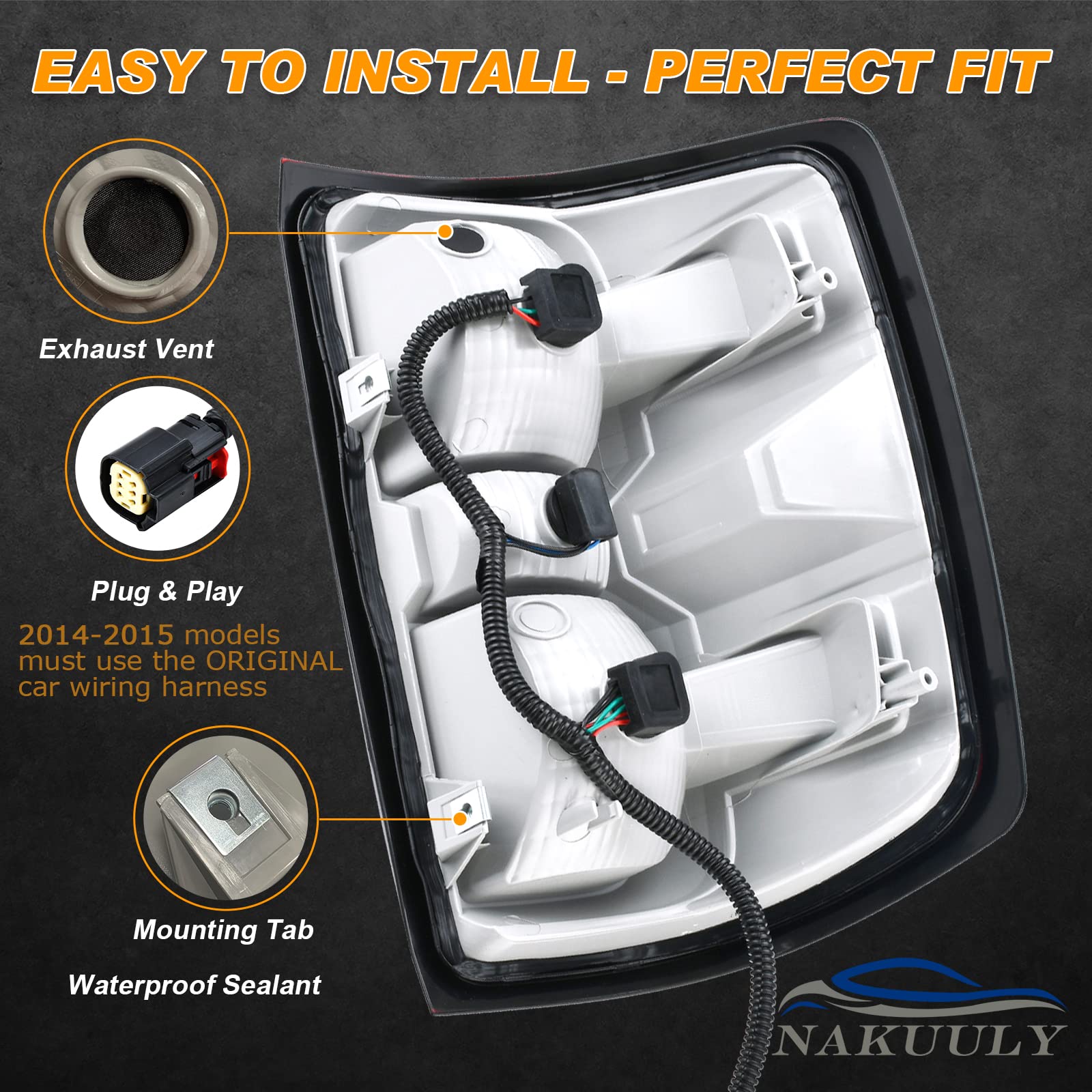 Nakuuly Factory Style Tail Light Assembly Compatible With 2016-2019 Chevrolet Silverado 1500 2500 Hd Gmc Sierra 3500 Hd Right Pa