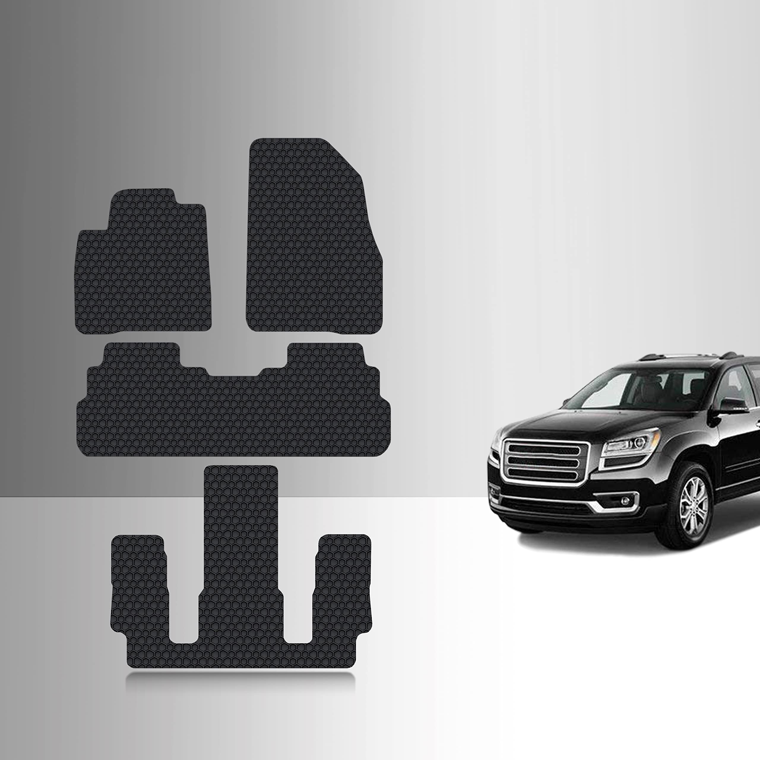 Toughpro Floor Mats Accessories 1St + 2Nd + 3Rd Row Compatible With Gmc Acadia (2Nd Row Bucket) All Weather Heavy Duty (Made In Usa) Black Rubber 2017 2018 2019 2020 2021 2022 2023