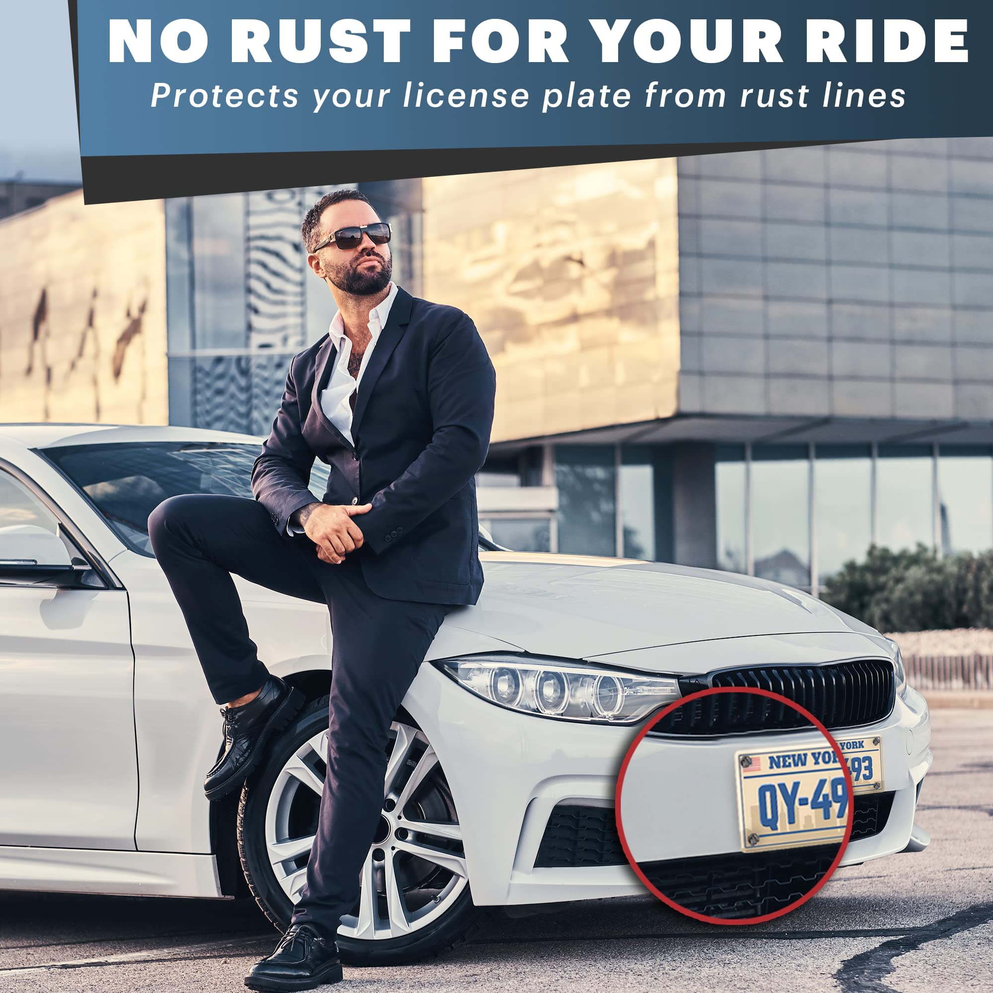 Black License Plate Screws Kit - Set Of 8 Fasteners For Front And Back License Plates And License Plate Frames Or Covers On Domestic Cars, Trucks, Suvs - Rustproof, Self Tapping Mounting Bolts (Black)