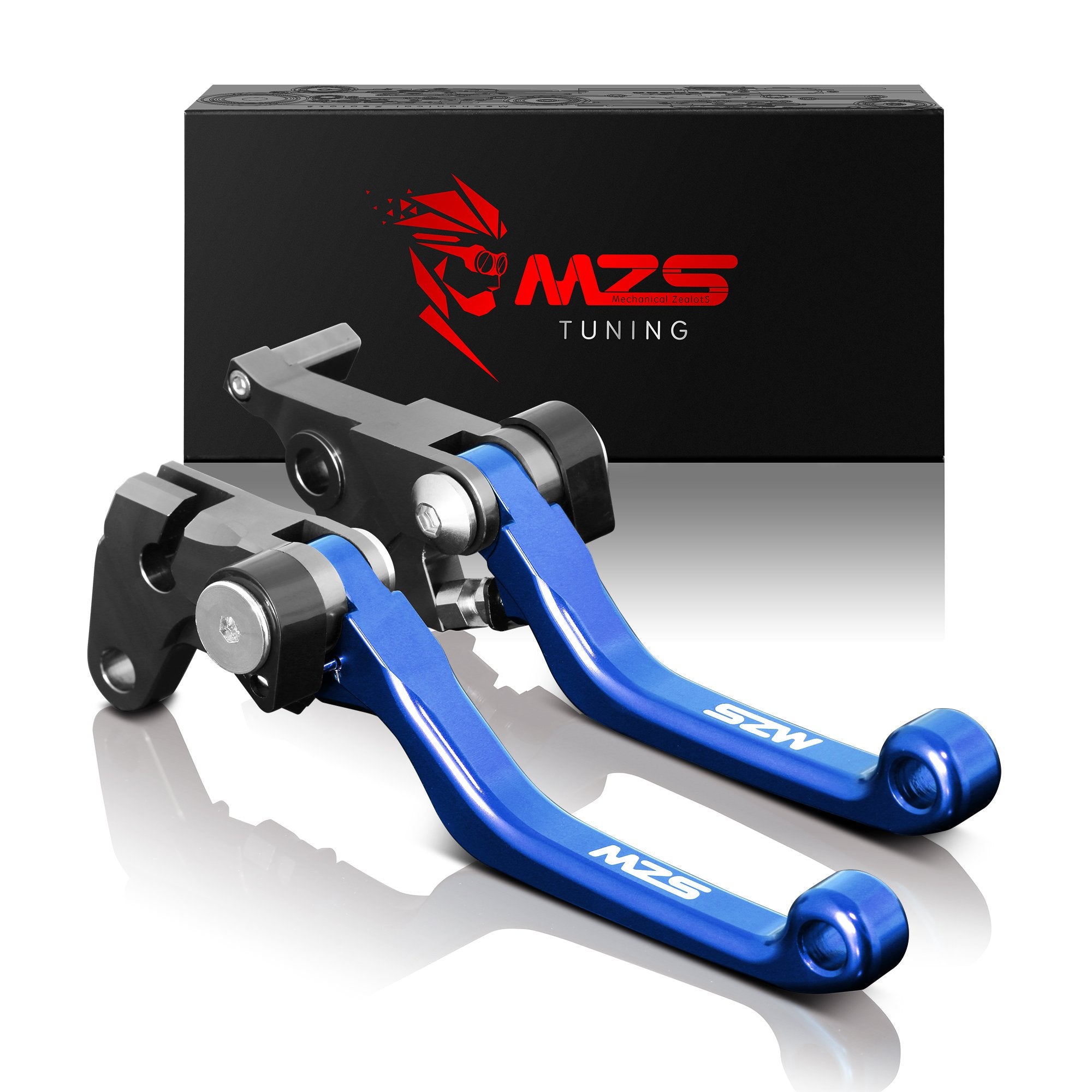 Mzs Blue Dirt Bike Brake Clutch Levers Pivot Adjustable Cnc Compatible With Drz400E 2004-2007 / Drz400S 2000-2024 / Drz400Sm 200