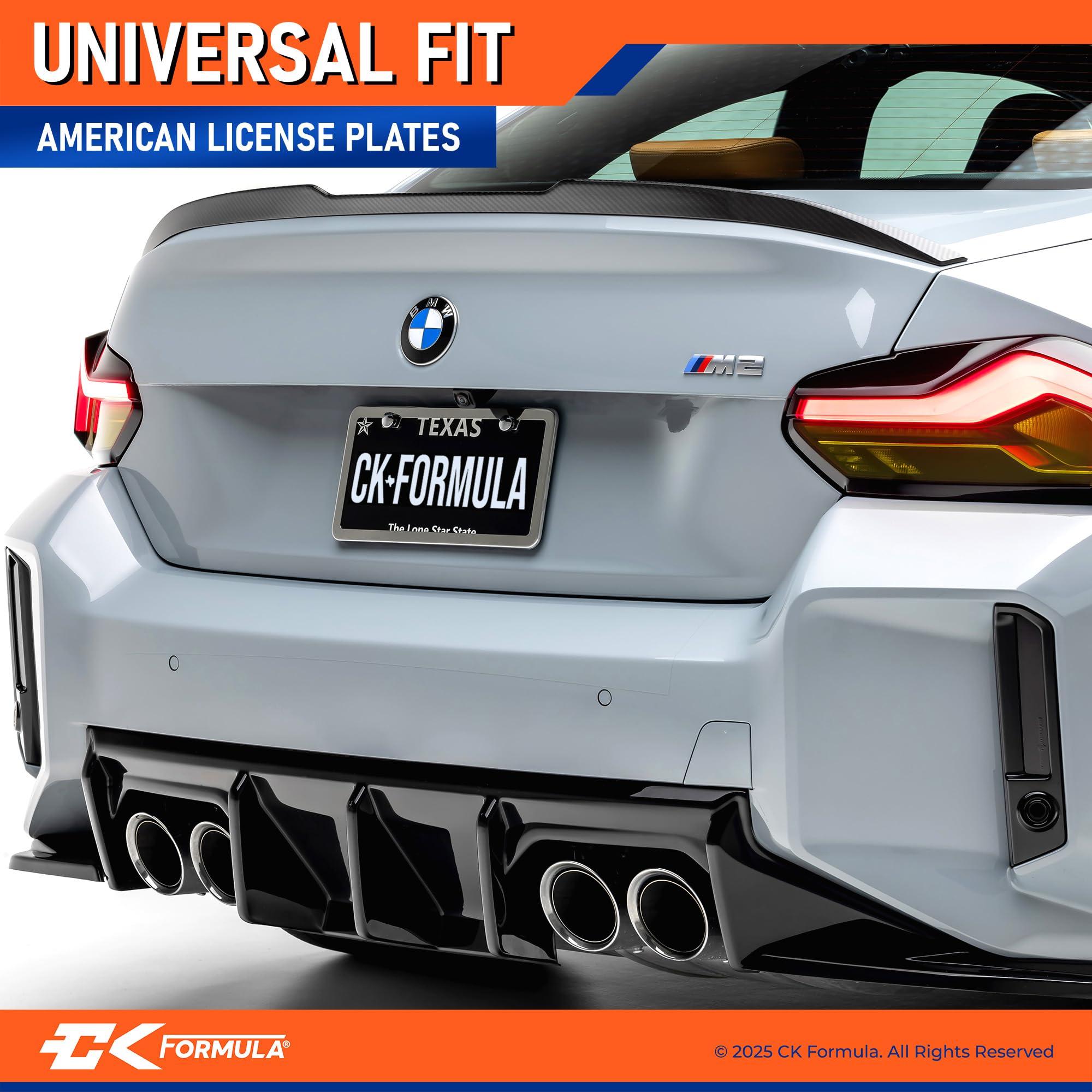 Silver Chrome License Plate Frame - Metal License Plate Cover for Car Plate Frame, Chrome License Plate Frames for Men, Car Lice