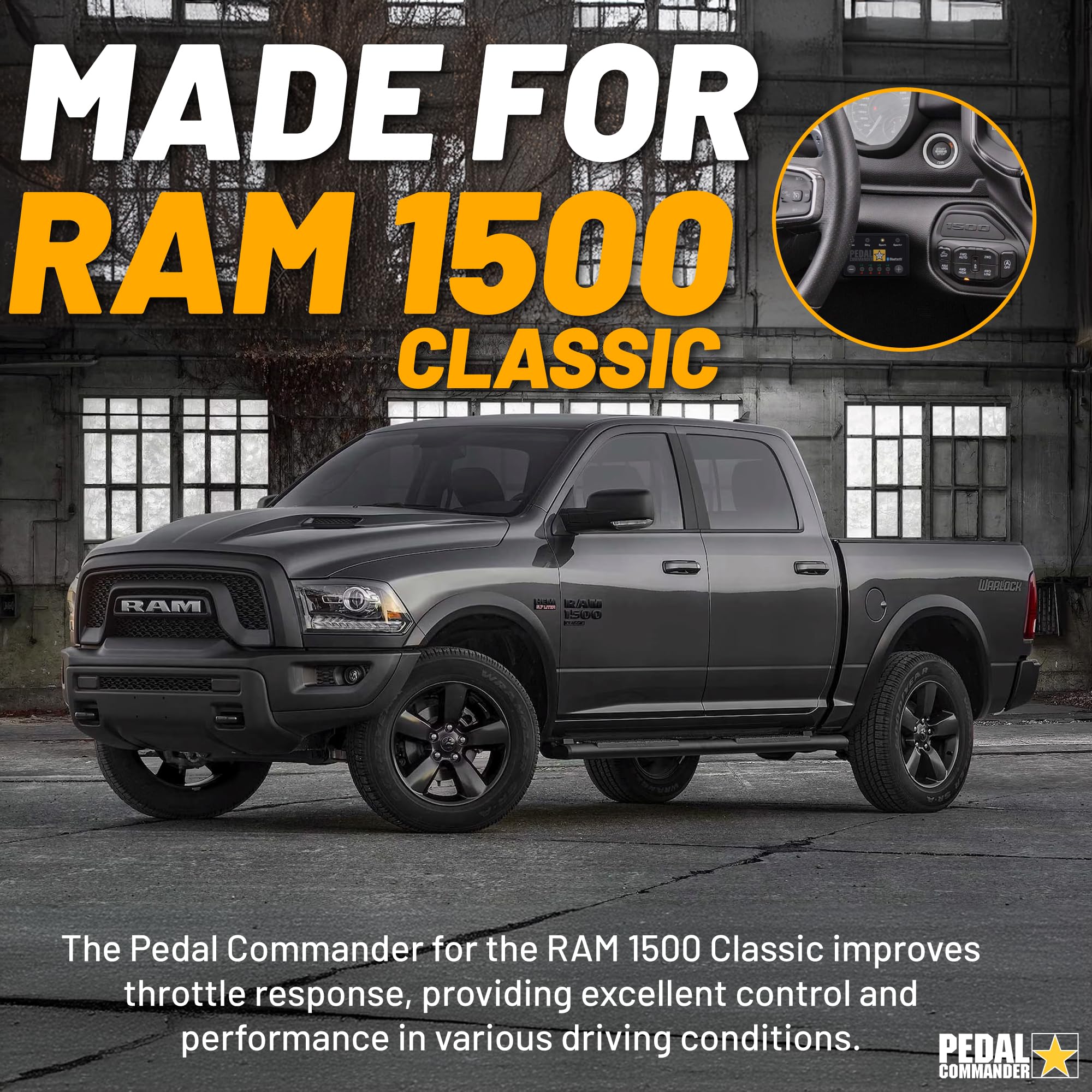 Pedal Commander For Ram 1500 Classic 2019-2024 Throttle Response Controller Fits: 4Th Gen Only, Fits Express, Tradesman, Warlock