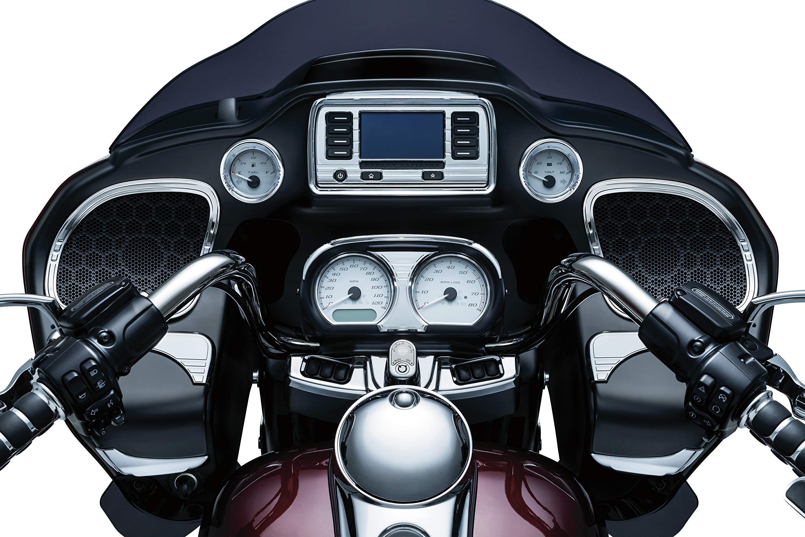 Kuryakyn 7385 Motorcycle Accent Accessory: Tri-Line Speaker Accents For 2015-19 Harley-Davidson Road Glide Motorcycles, Chrome,
