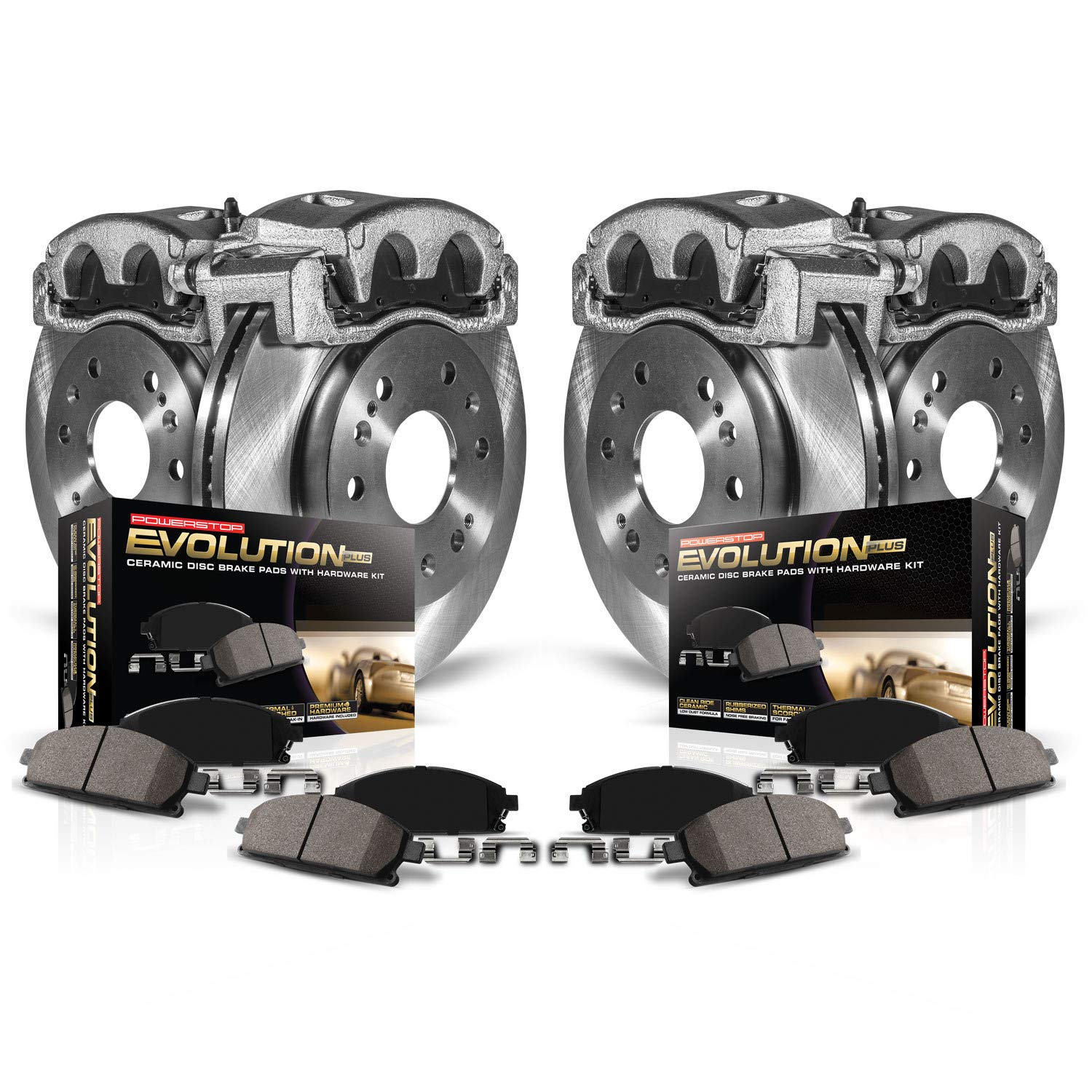 Power Stop Kcoe6113 Autospecialty Front And Rear Brake Caliper Kit- Brake Rotors, Brake Pads & Calipers For Subaru Impreza 2012-2016 [Model Specific]
