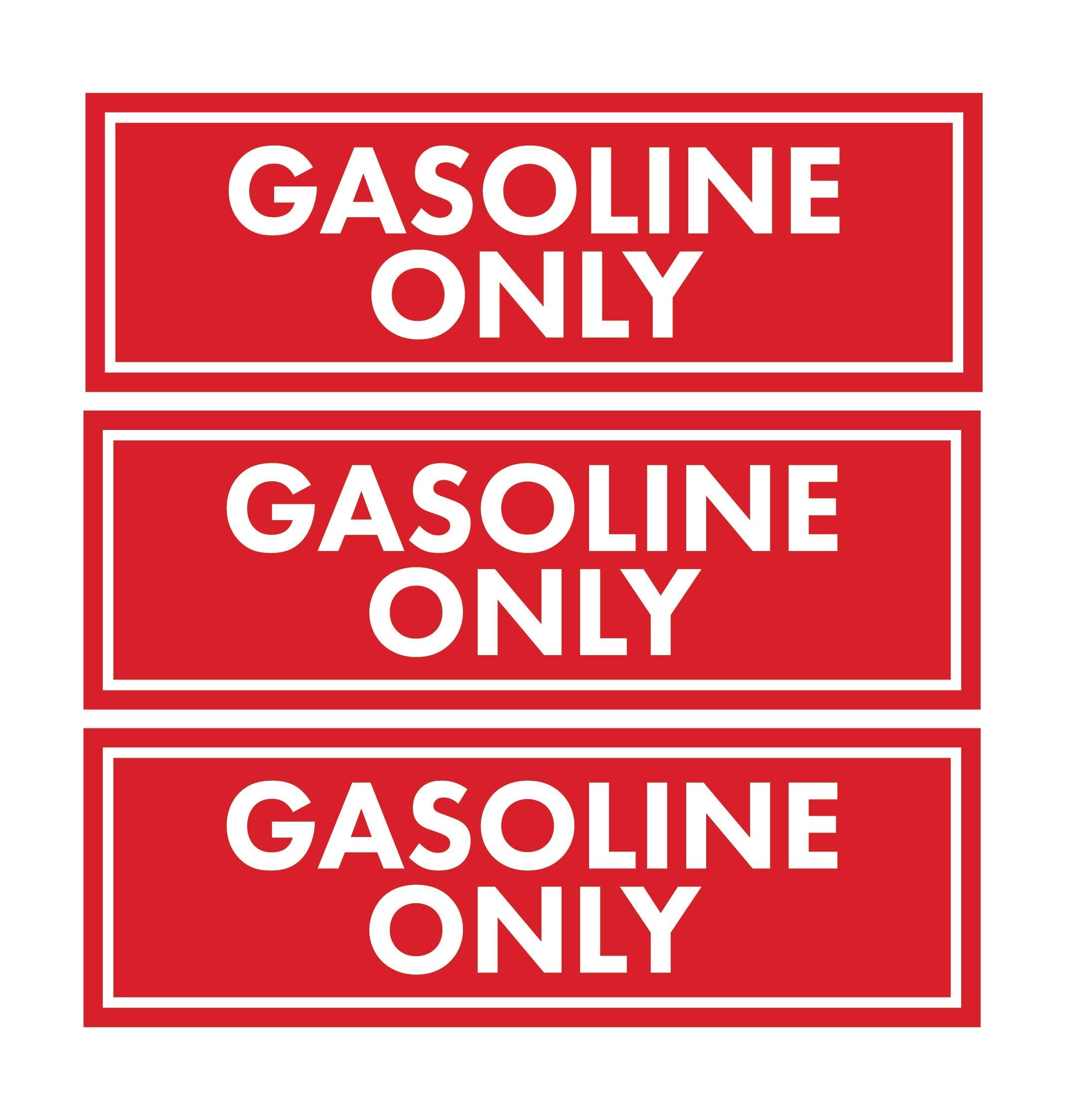 Sutter Signs 3Pc Gasoline Only Stickers For Fuel Tank | Weatherproof Adhesive Decals For Trucks, Tractors, Fuel Cans, Gas Caps