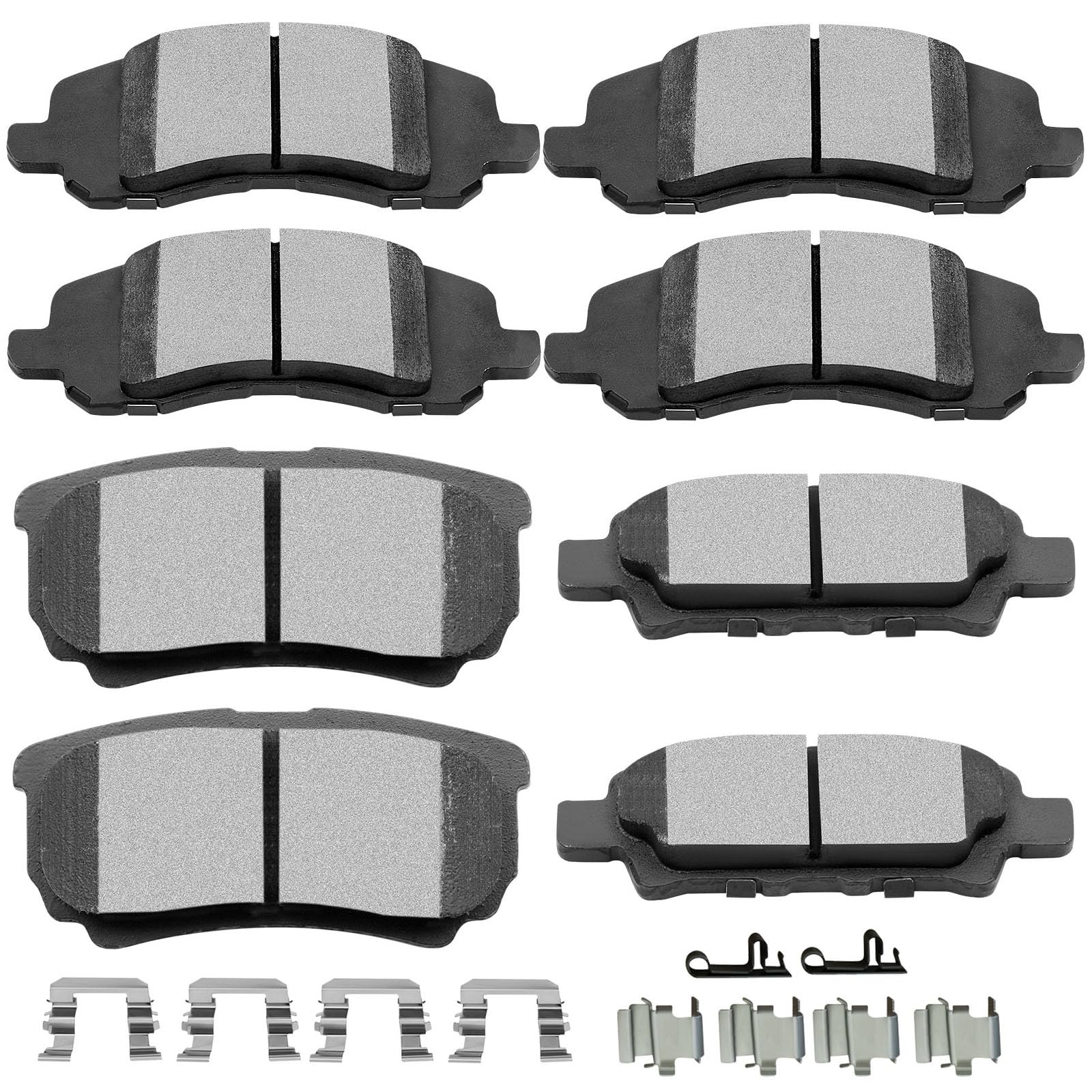 Ceramic Brake Pads Kits,Scitoo 8Pcs Brakes Pads Set Fit For Chrysler 200,Sebring,08-14 For Dodge Avenger,07-12 For Dodge Caliber