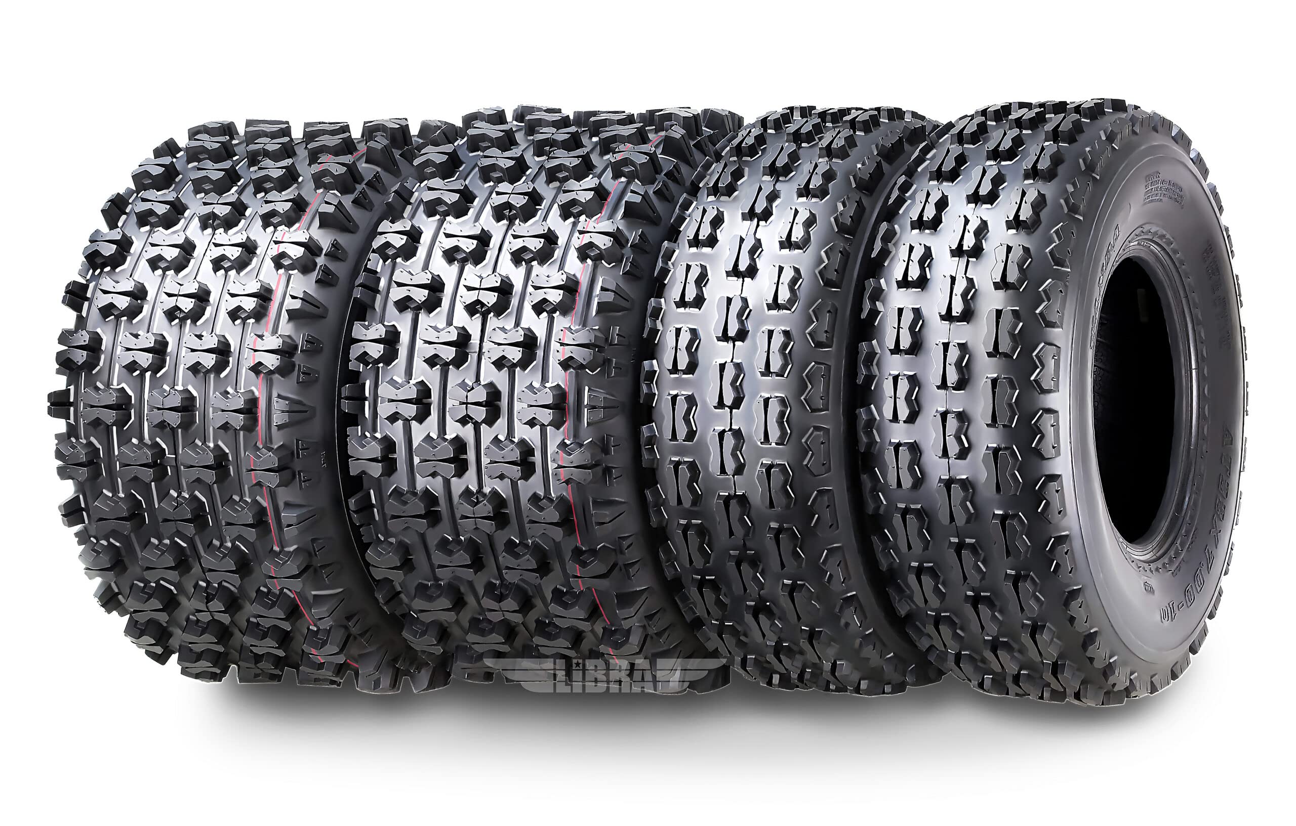 Set 4 WANDA Sport ATV Tires 22x7-10 Front & 20x10-9 Rear GNCC (Grand National Cross Country) Race Tires 10077/10081
