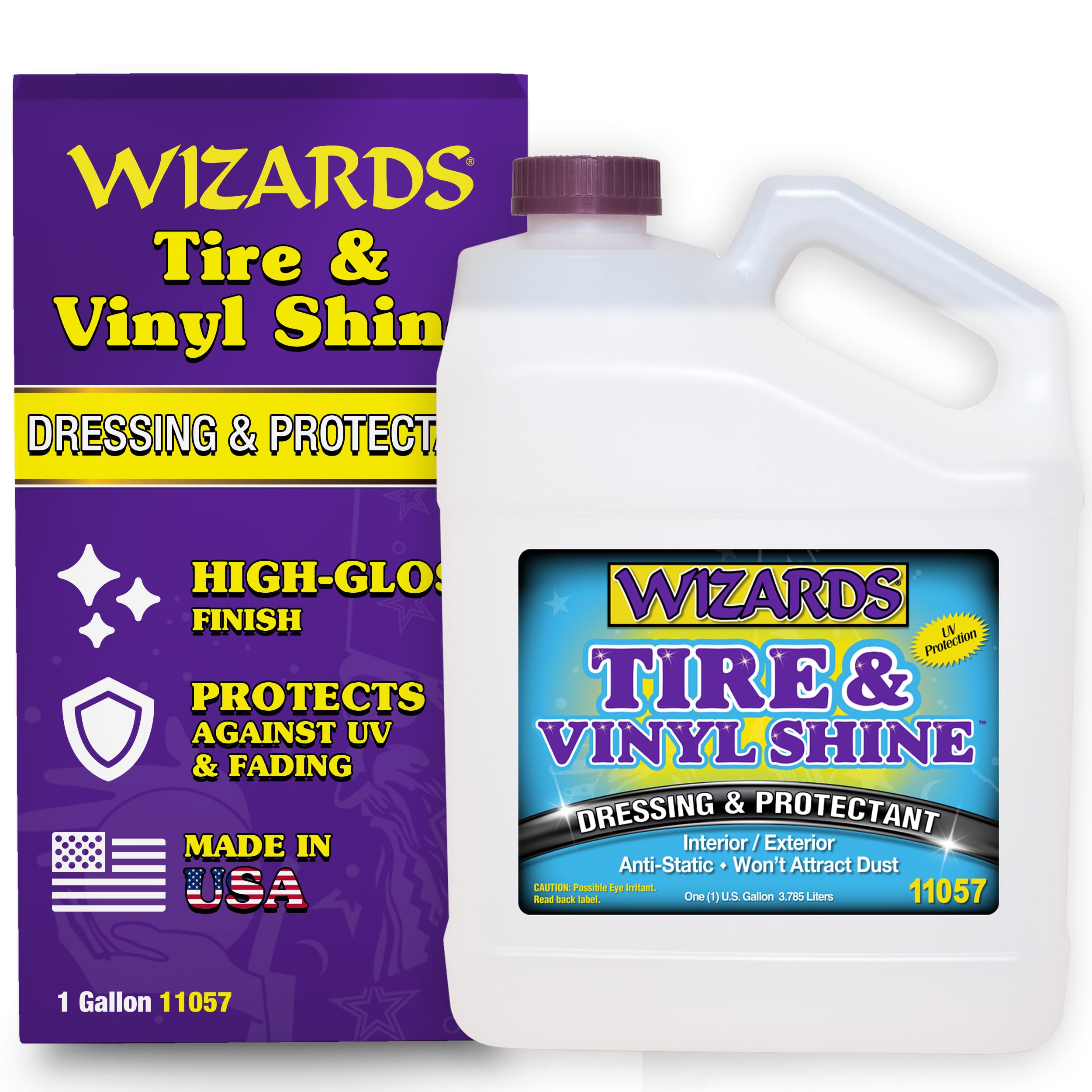 Wizards - Vinyl & Tire Shine Spray, Tire Dressing And Protectant, Professional Detail Spray, No Sling Off, Anti-Static Car Detai