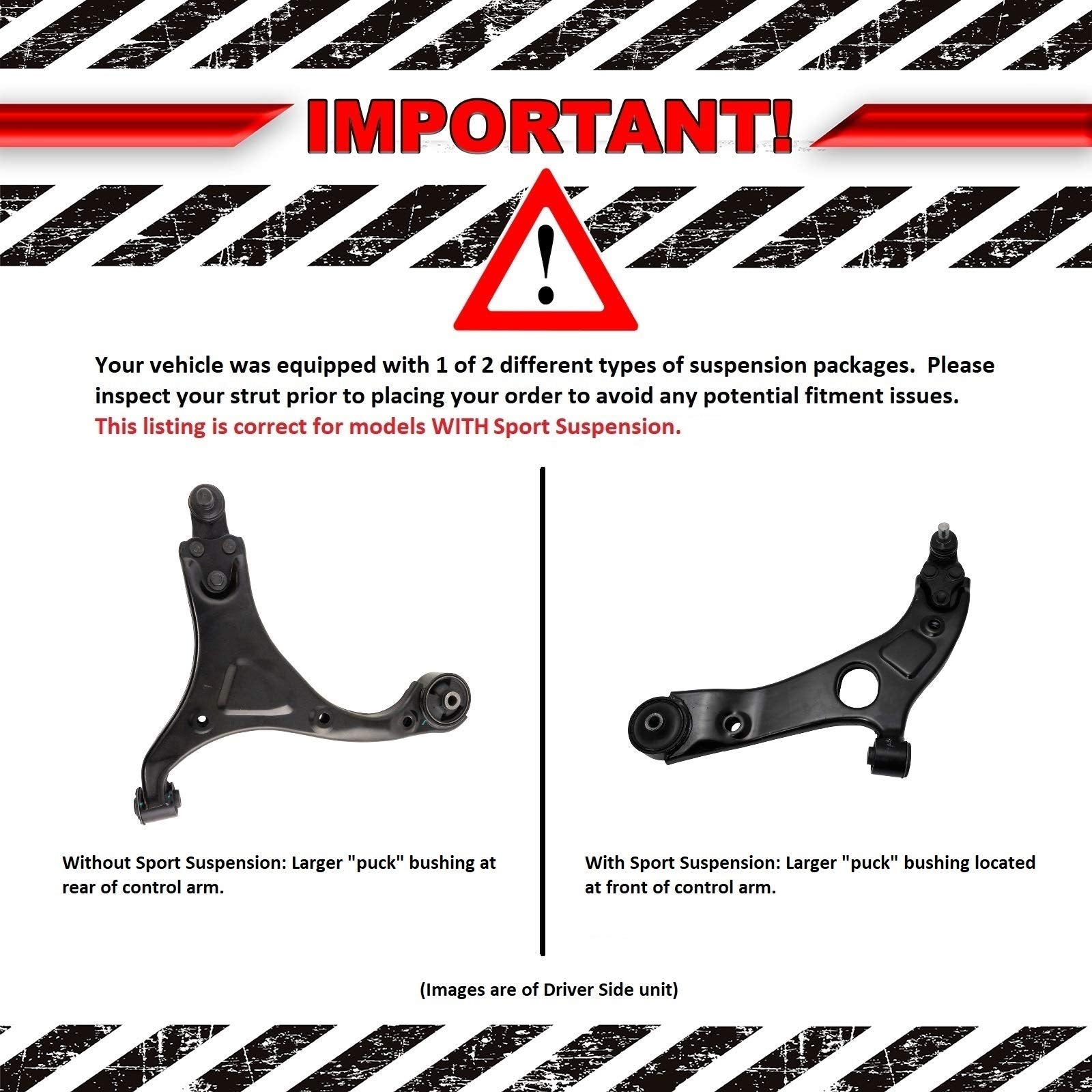 Trq Front Lower Control Arm With Ball Joint Set Compatible With 2012-2014 Hyundai Azera 2011-2014 Sonata 2014-2016 Kia Cadenza 2