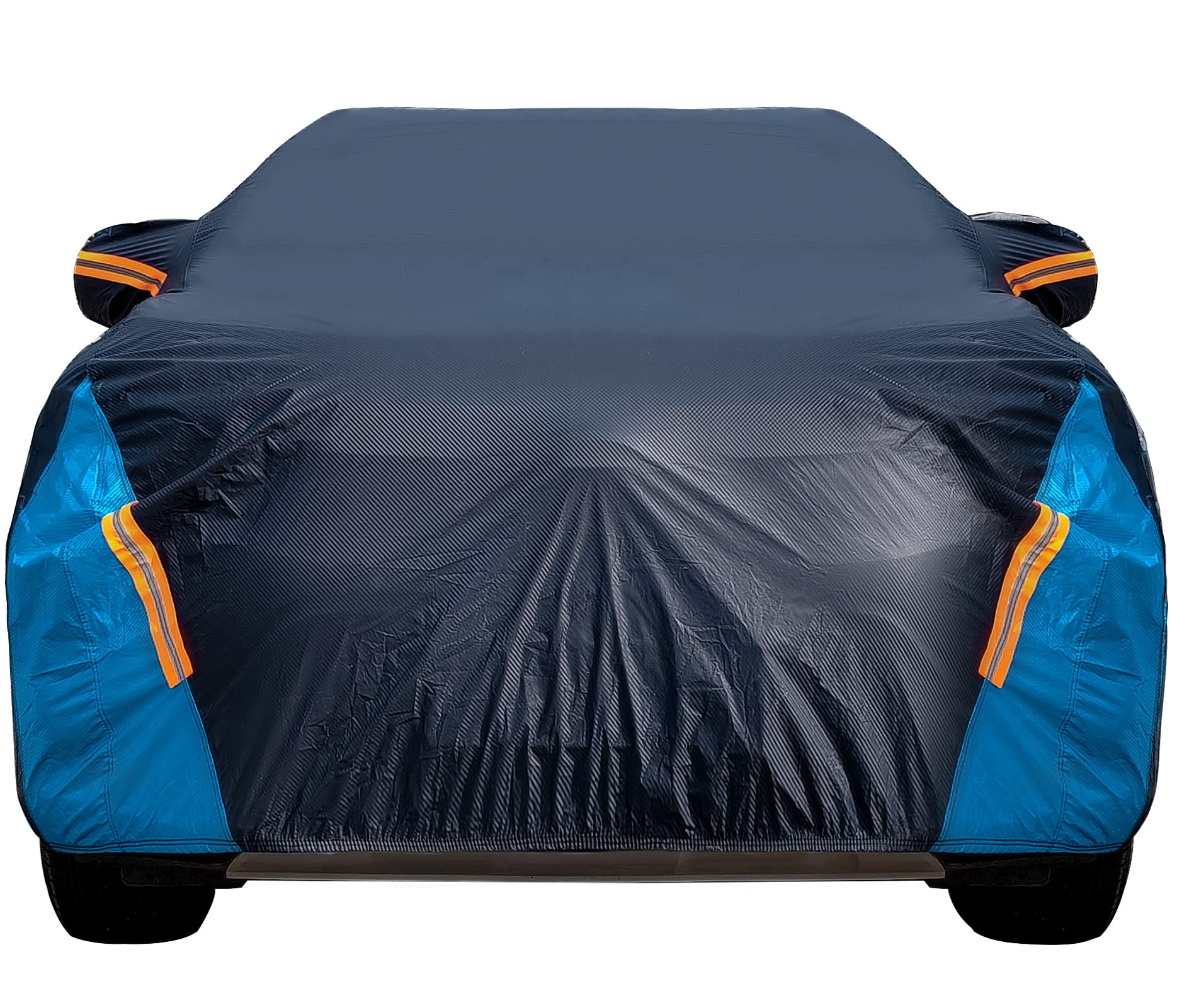 Car Cover Waterproof All Weather For Automobiles, 6 Layers Outdoor Full Exterior Cover Rain Sun Uv Snowproof Protection With Zipper Cotton, Mirror Pocket For Suv (185-190 Inch)