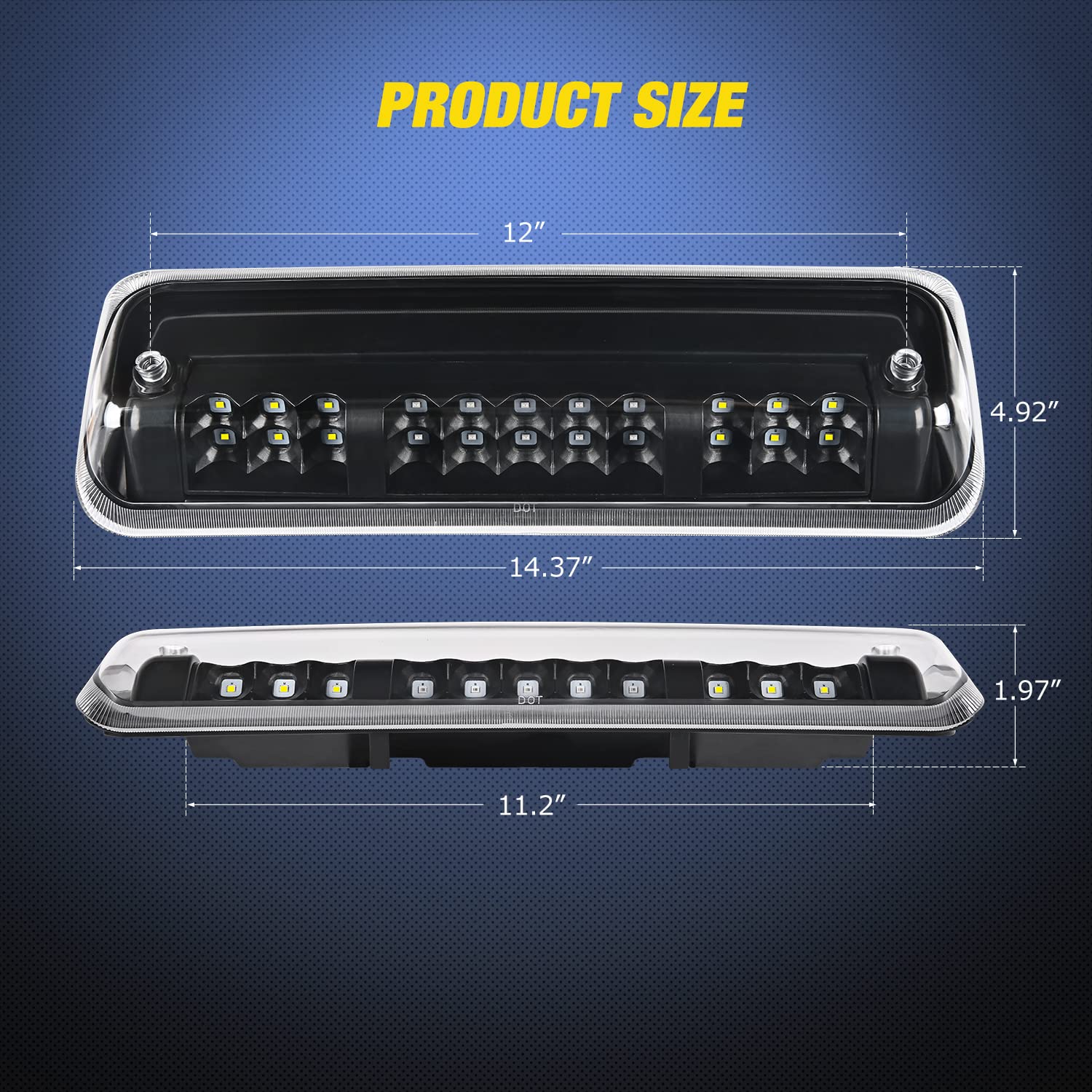 Nilight Third Brake Light Tail High Mount 3Rd Stop Cargo Reverse Led Lights For 2004 2006 2007 2008 Ford F150 Lobo 2007-2010 Exp