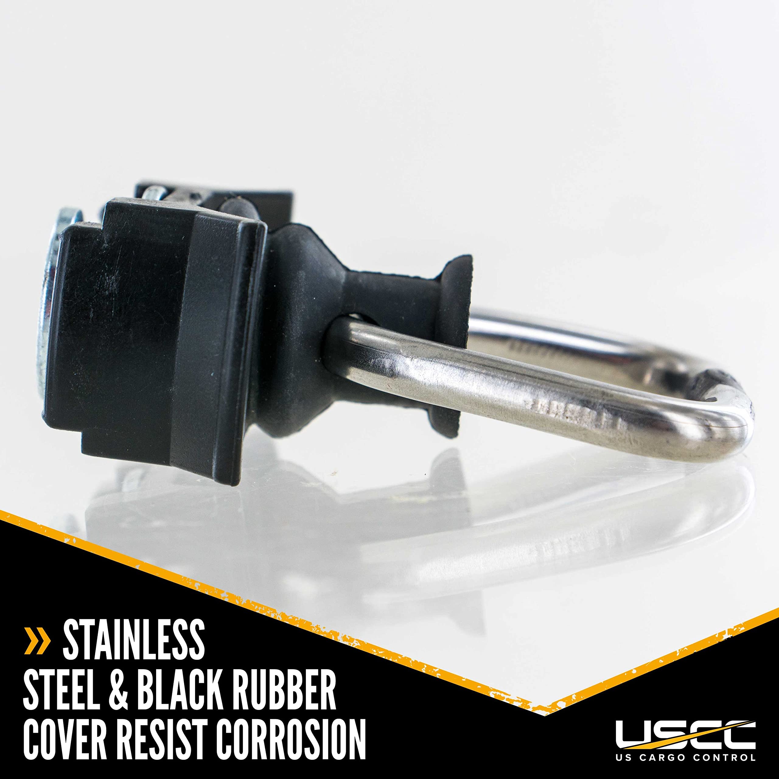 US Cargo Control Black L Track Stud Fitting with D Ring, Use with L Track Rails in Your Van, Truck Or Trailer to Create Instant Tie-Down Anchor Points, Working Load Limit of 1,333 Pounds, 10 Pack