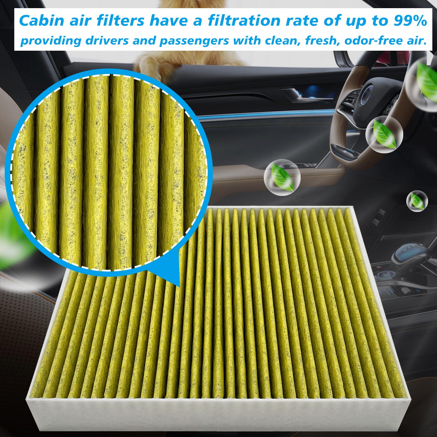 Capume Cabin Air Filter JM190 Fit for Cascada 2016-19,Encore 2013-22,Regal 2011-17, Verano 2012-17,ELR 2014-16,SRX 2010-16,Malib