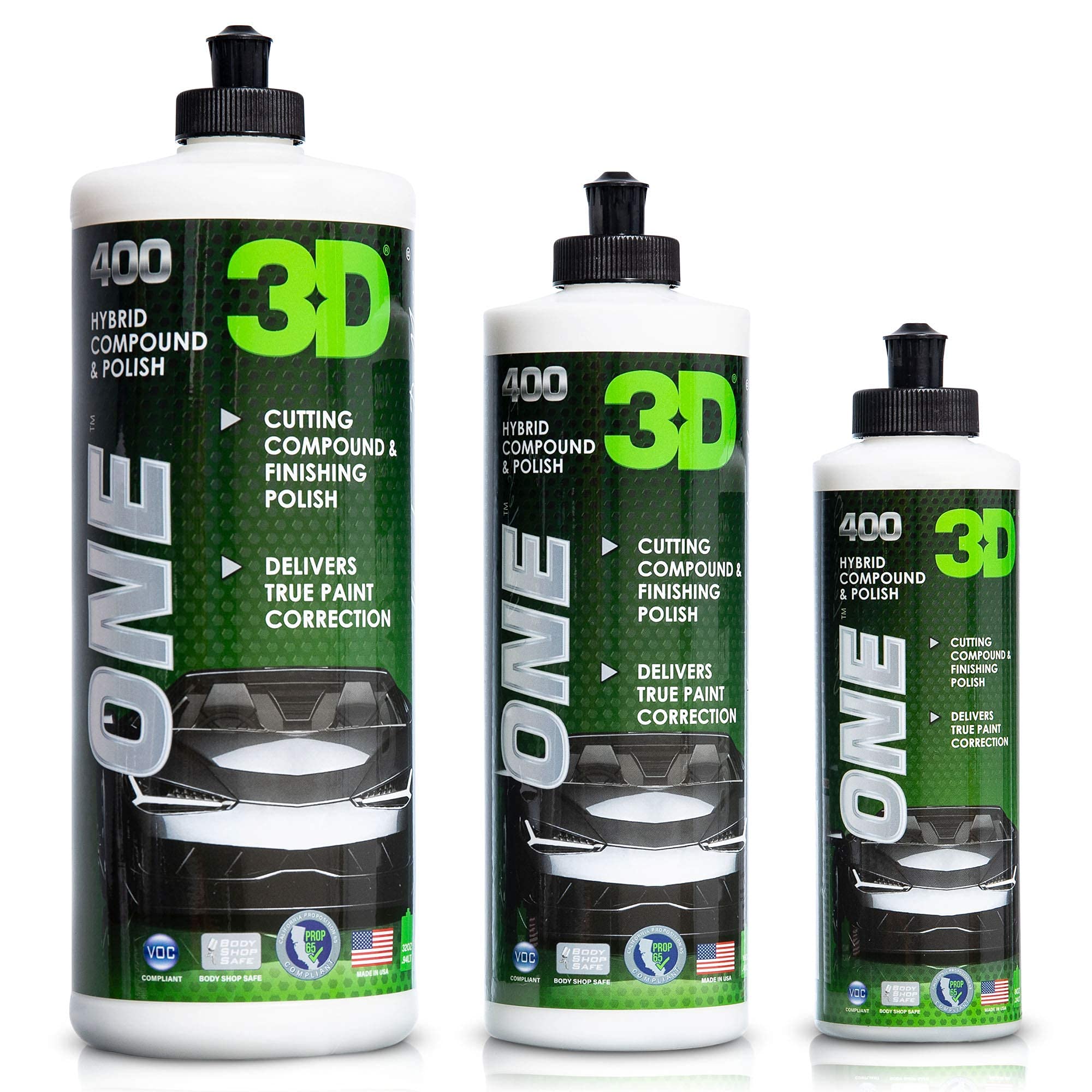 3D One Car Scratch & Swirl Remover - Rubbing Compound & Finishing Polish - Buffing Compound Swirl Remover - True Car Paint Correction 32Oz.