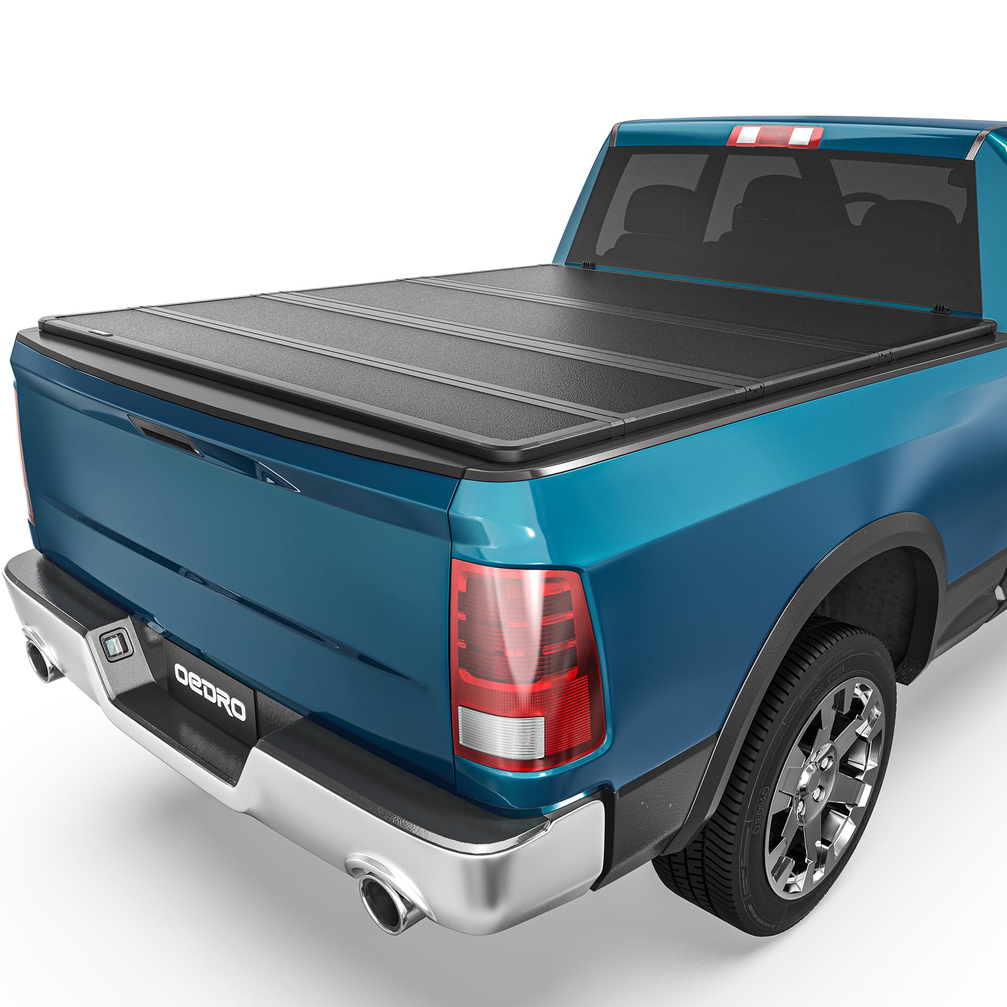 Oedro Quad Fold Hard Truck Bed Tonneau Cover Fit For Dodge Ram 1500 Classic 2009-2024, Fit For Ram 1500 New Body 2019-2025 With