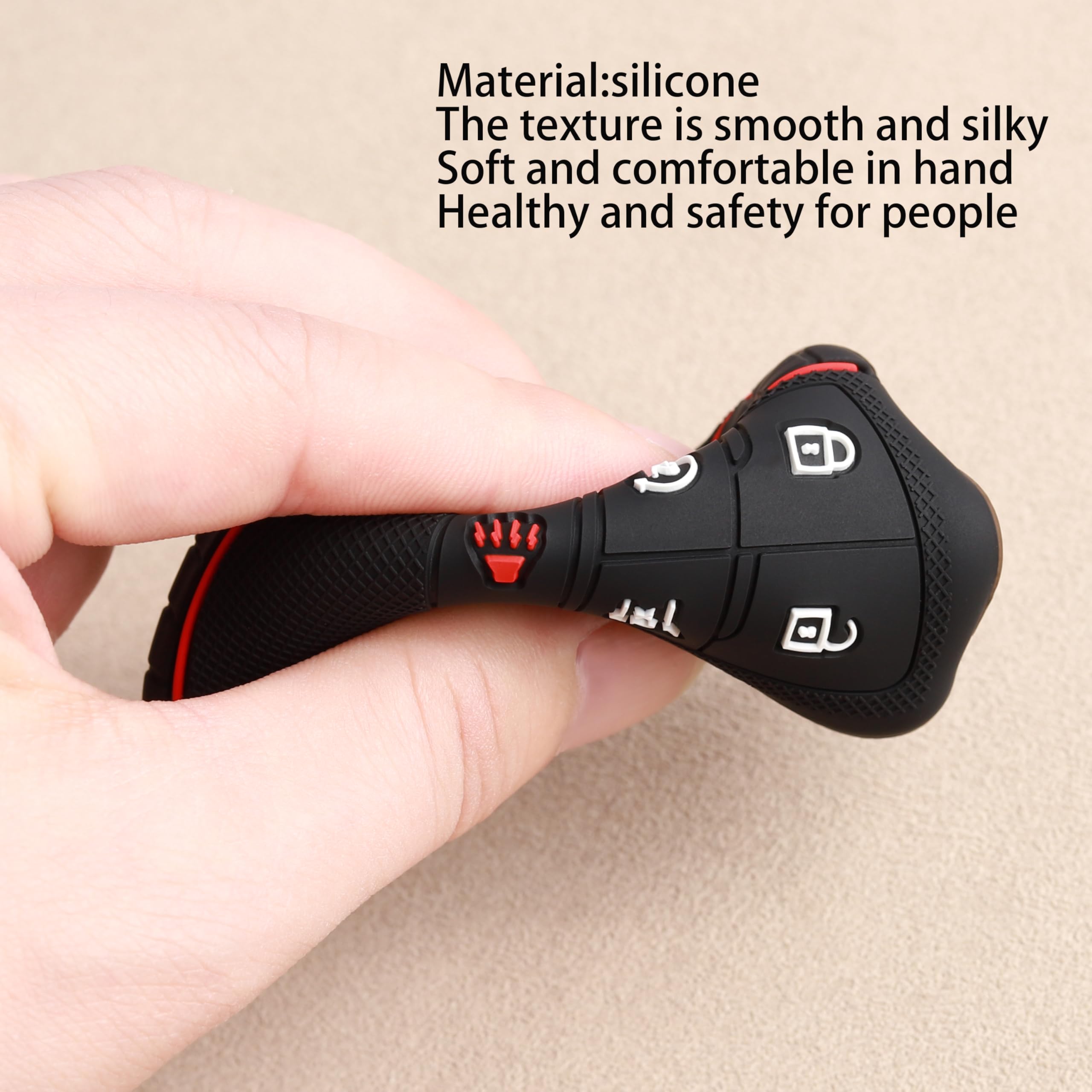 Tandrive Key Fob Cover For 2025 2024 Chevy Equinox Traverse Gmc Acadia And 2025-2021 Buick Envision, 5 Button, Silicone, 2-Pack,