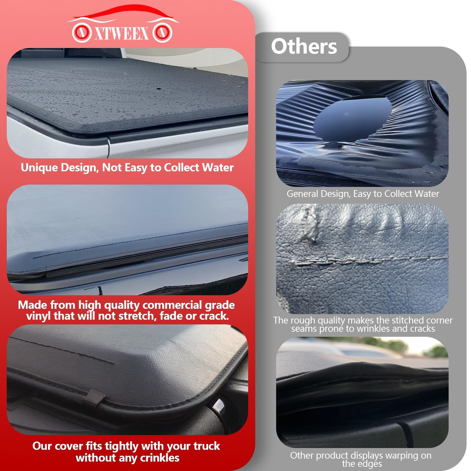 Xtweex Soft Roll Up Truck Bed Tonneau Cover Fits 6.2Ft For 2015-2025 Chevrolet Colorado/Gmc Canyon Fleetside 6.2 Ft (74') Bed