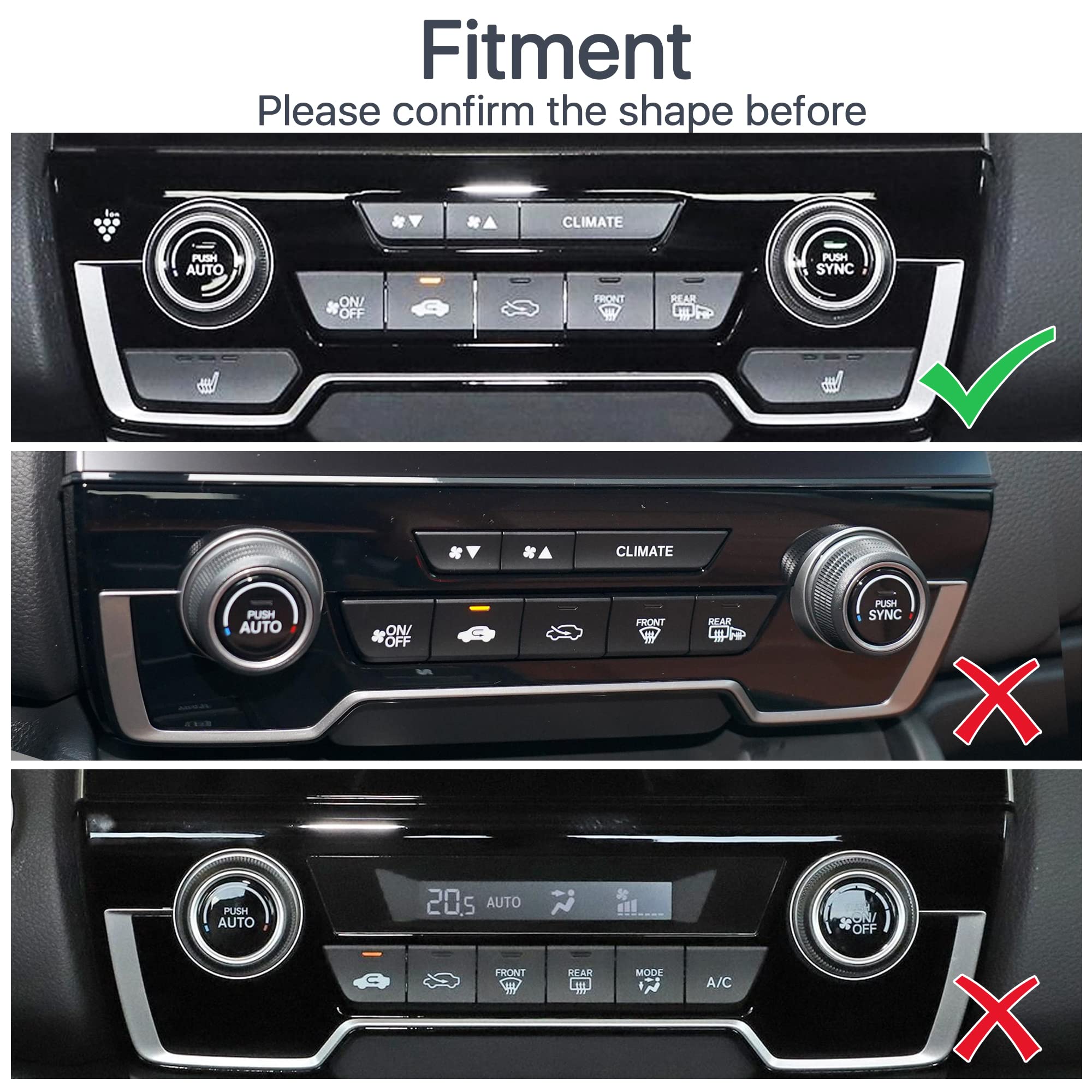 Antbooboo For Honda Crv Cr-V 2022 2021 2020 2019 2018 2017 Air Conditioning Knob Climate Control Module Panel Peach Wood Grain Center Console Cd Panel Cover Trim (Not Fit For Lx)