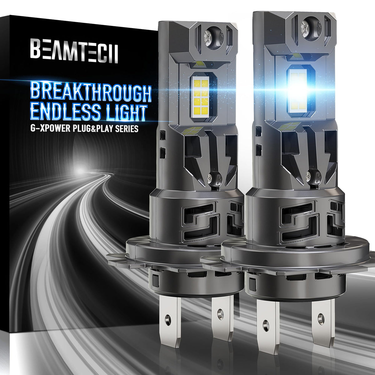 Beamtech H7 Bulbs, G-Xpower Chips 500% Brighter 6500K White Plug And Play Fog Light, 2 Bulbs