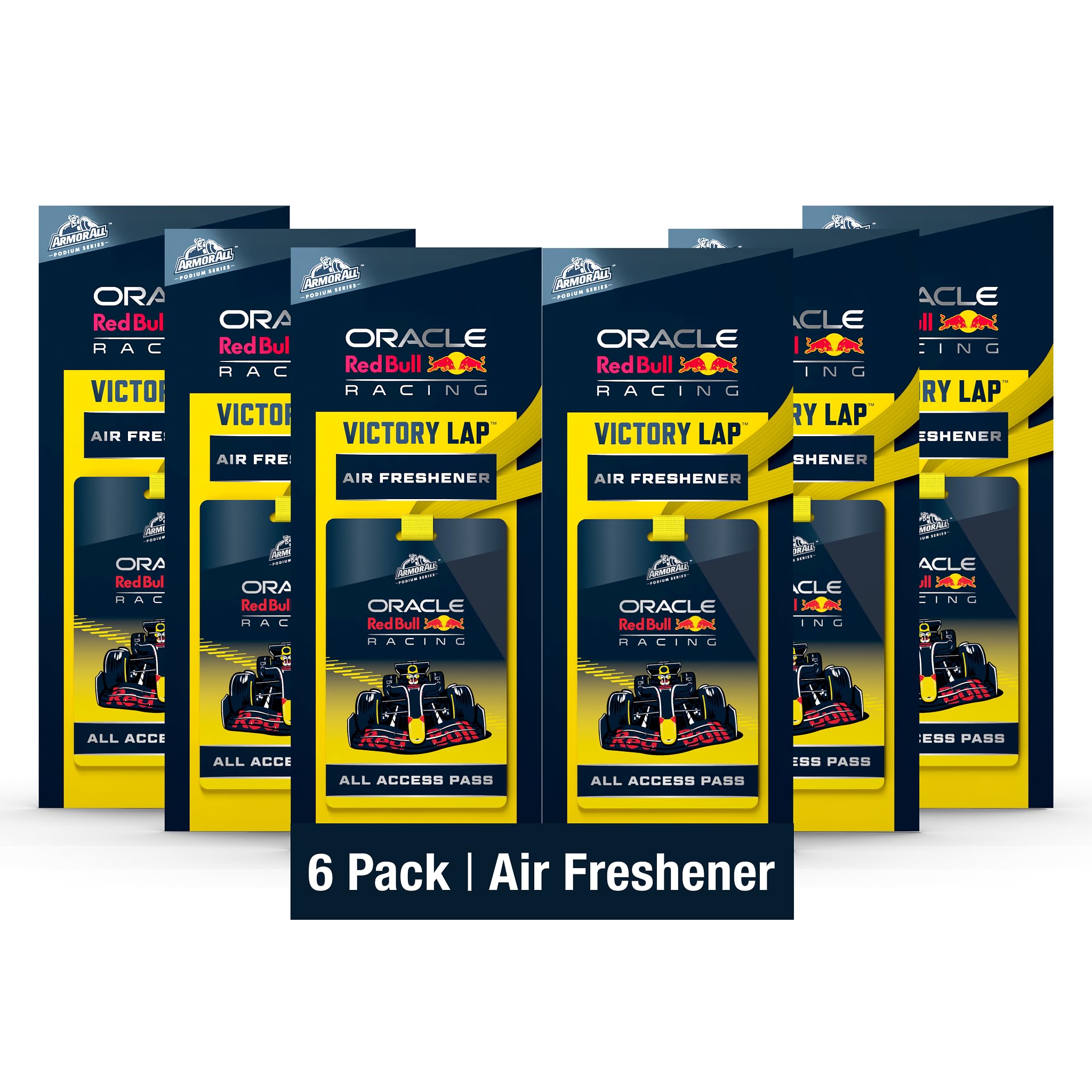 Armor All Podium Series Hanging Car Air Freshener, All Access Pass, Victory Lap Scent (6 Pack), Racing-Inspired Auto Air Freshen