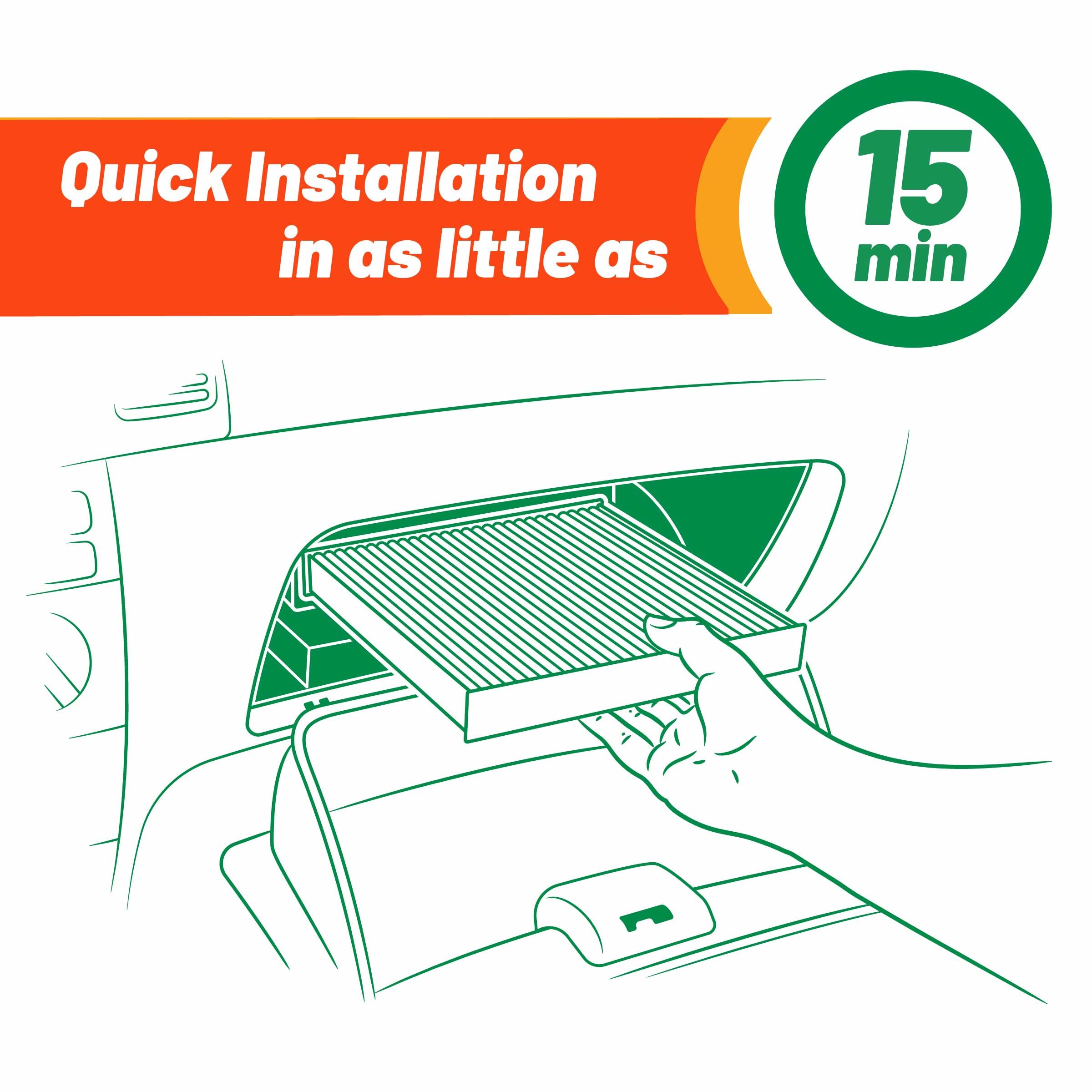 FRAM Fresh Breeze Cabin Air Filter Replacement with Arm & Hammer Baking Soda and Activated Carbon, CF12307, 2 Year Protection, E