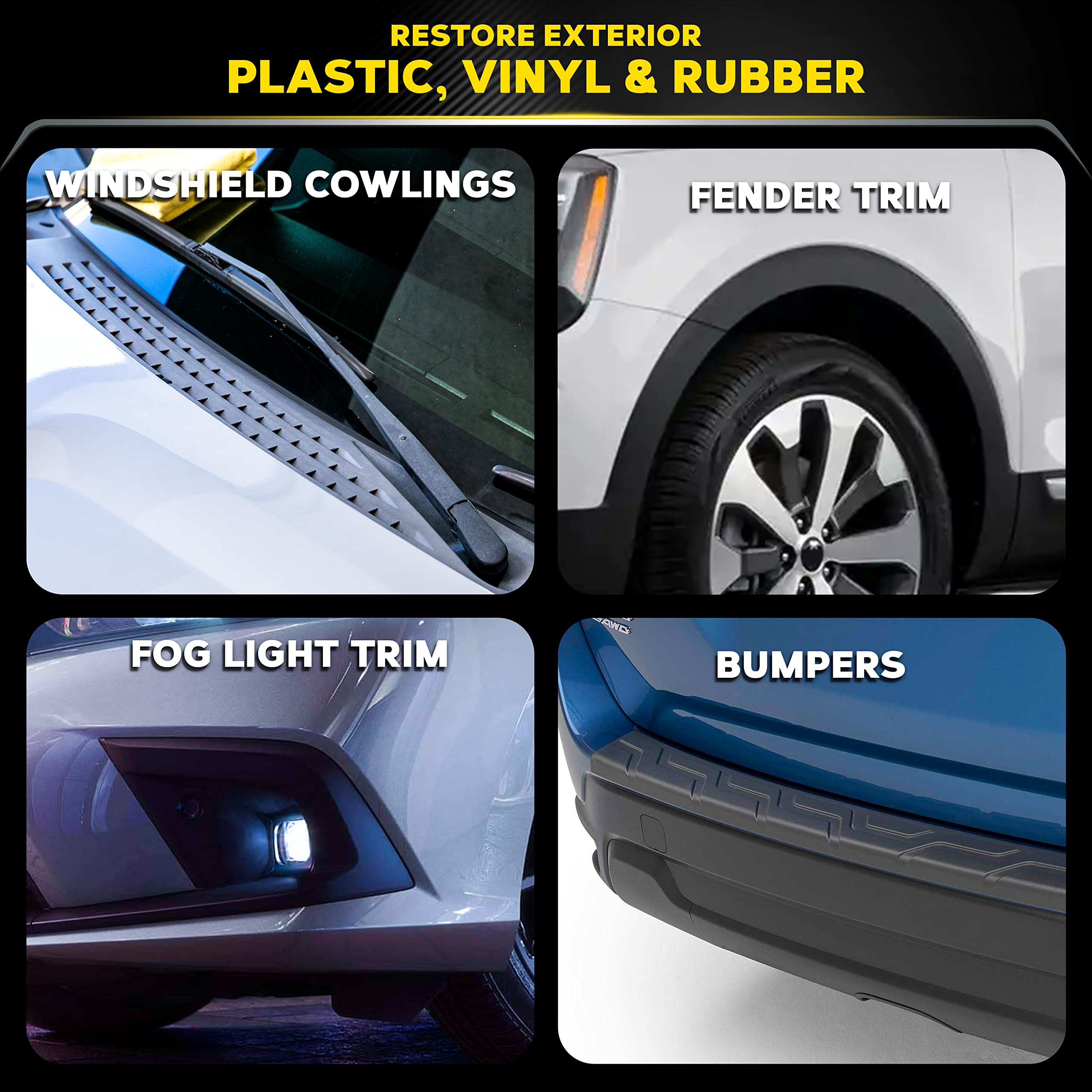 Meguiar'S Ultimate Black Plastic Restorer - Restores Black Plastic & Faded Trim Pieces While Adding Durability & Uv Protection - 12 Oz