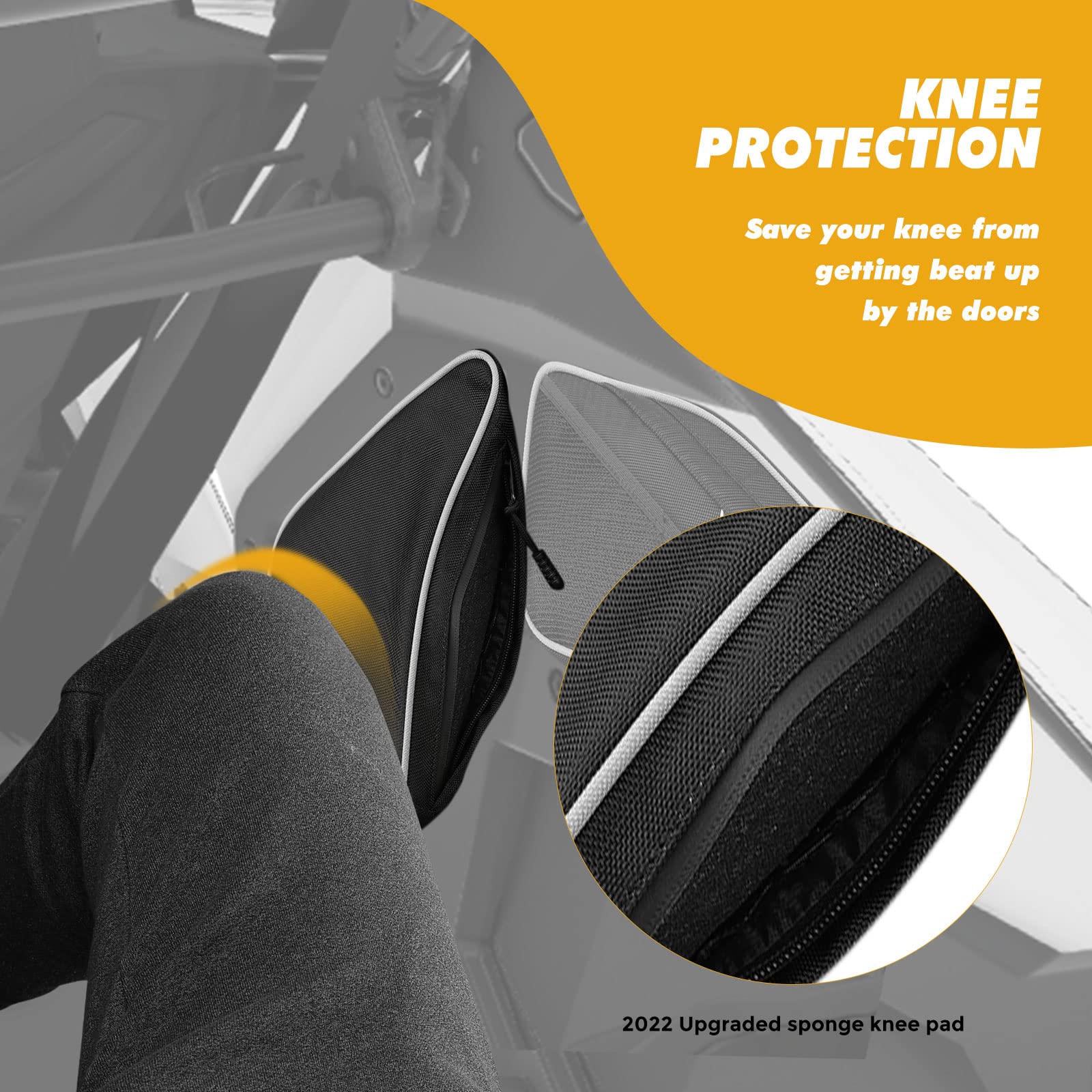 KEMIMOTO PRO XP 4 Rear Door Bags Storage Bags Rear Bed Gear Tool with Removable Knee Pad & PVC Wear Resistant Zippers Compatible