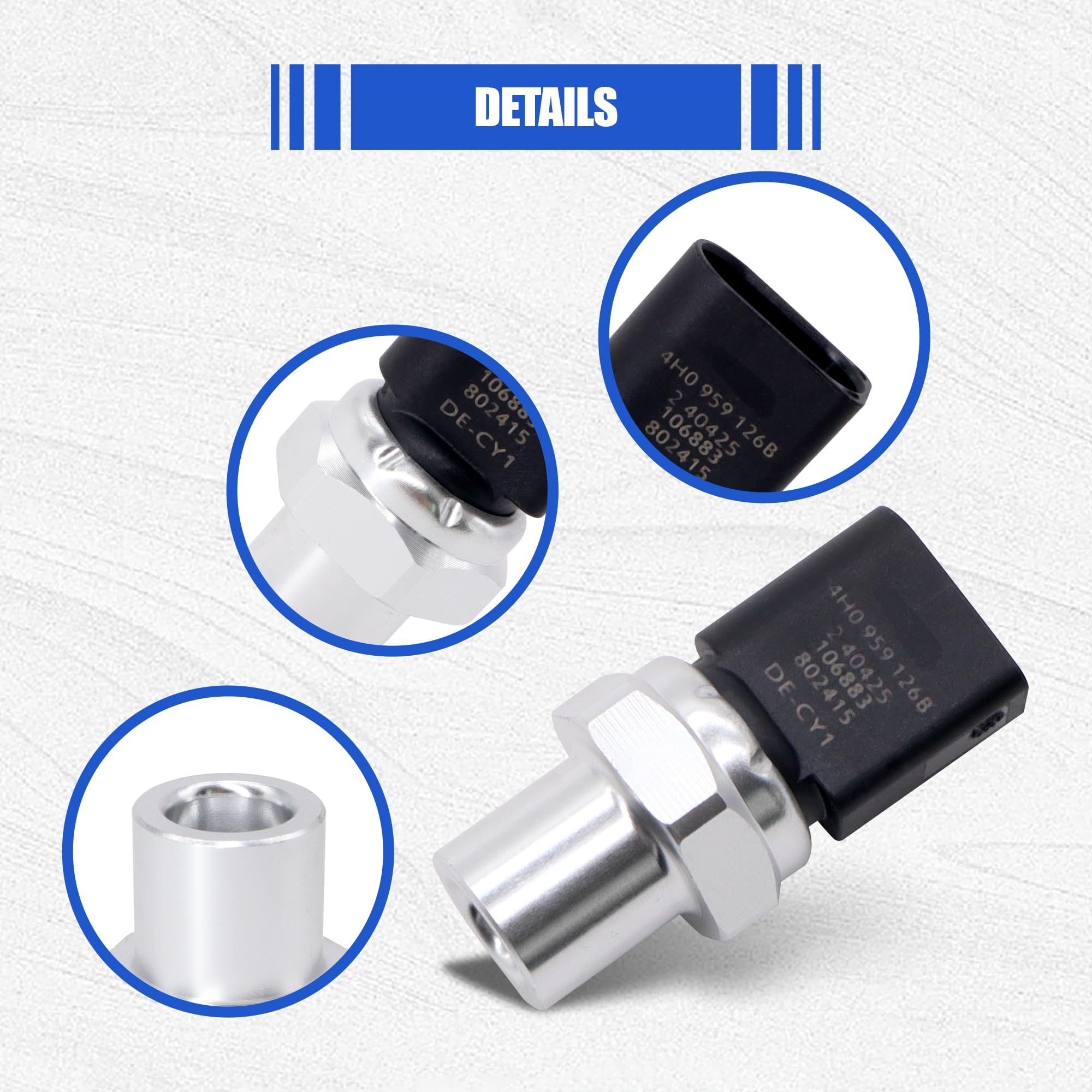 Hisport 4H0959126B Air Conditioner Pressure Switch Sensor - Compatible With 2008-2013 Audi 2011-2013 Volkswagen